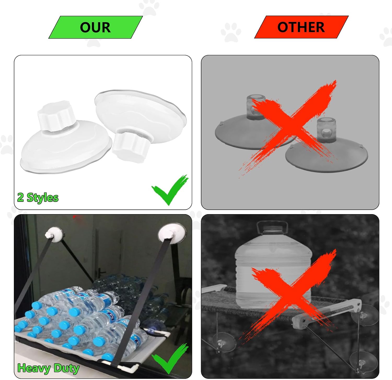 Thick Suction Cup Cat Perches 4Pcs Cat Hammock Replacement Screw Suction Cups for Window Seat - Image 3