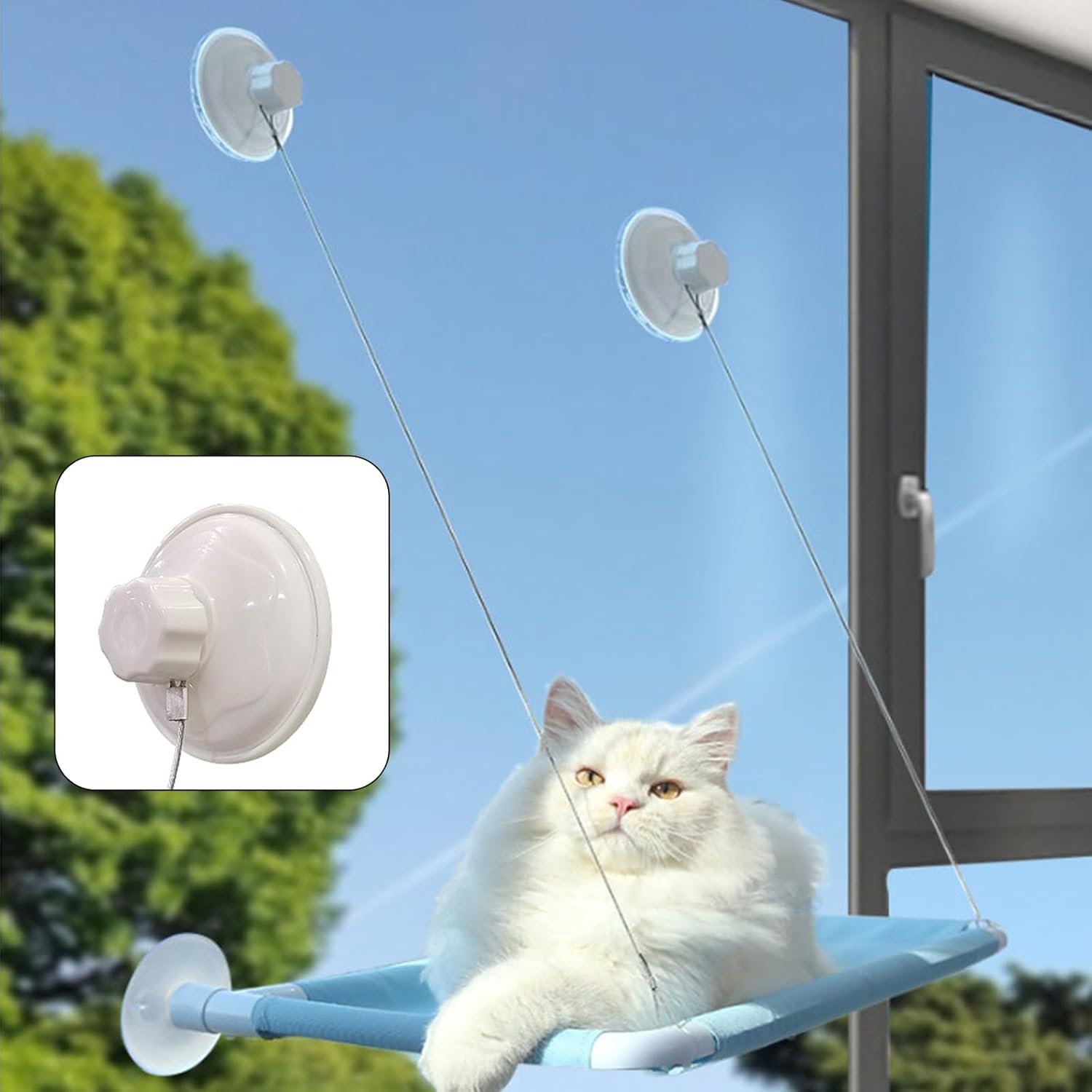 Thick Suction Cup Cat Perches 4Pcs Cat Hammock Replacement Screw Suction Cups for Window Seat - Image 6