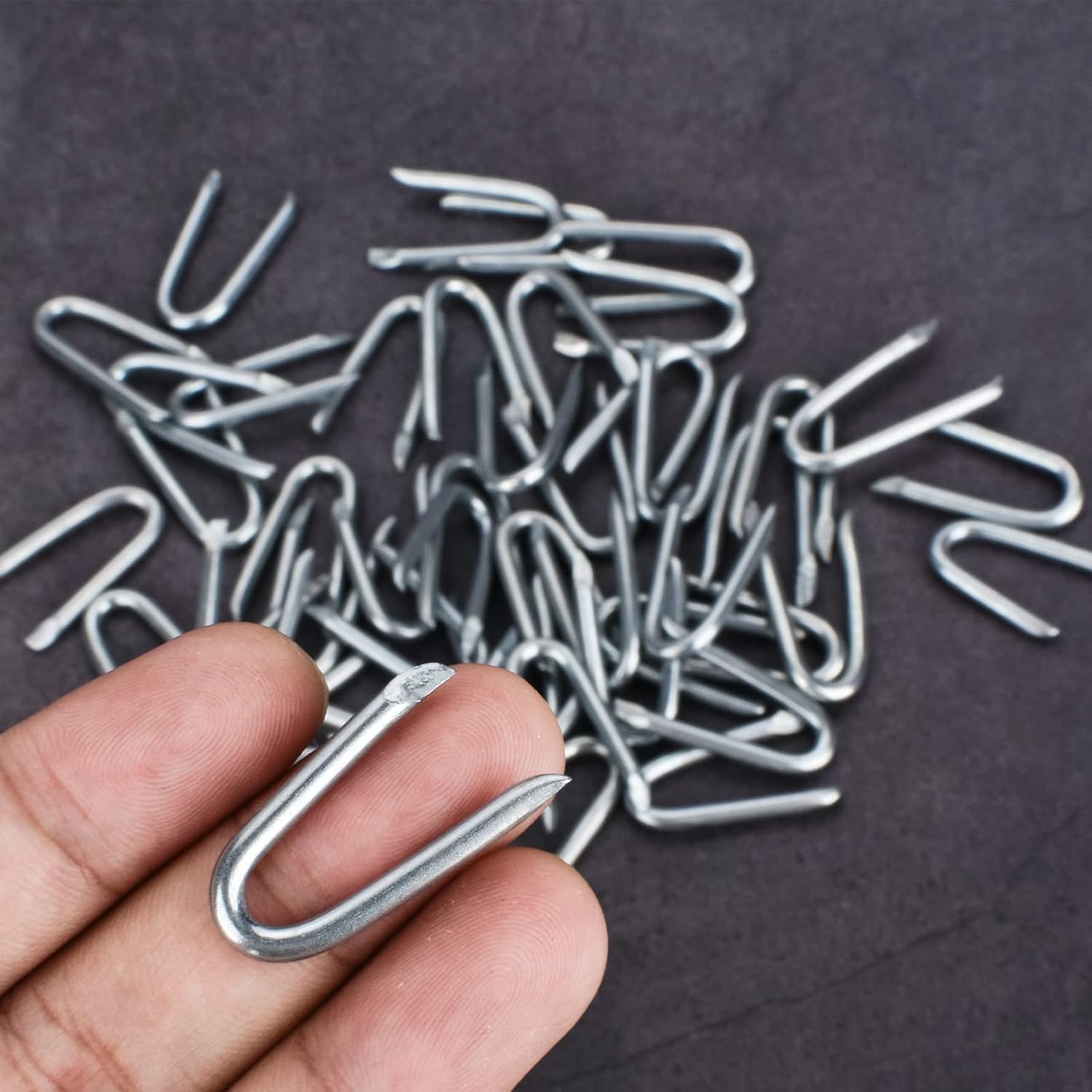 Steel Wire Fencing Staples 50Pcs Galvanized U Shaped Nails 1-1/4'' for Wire Mesh & Woven Fencing, Fence Post - Image 3