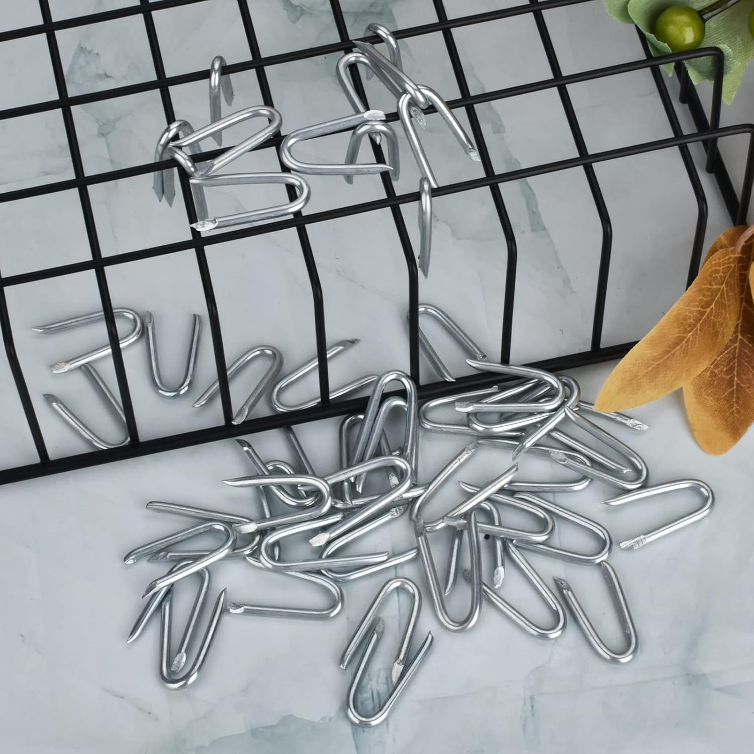 Steel Wire Fencing Staples 50Pcs Galvanized U Shaped Nails 1-1/4'' for Wire Mesh & Woven Fencing, Fence Post - Image 4