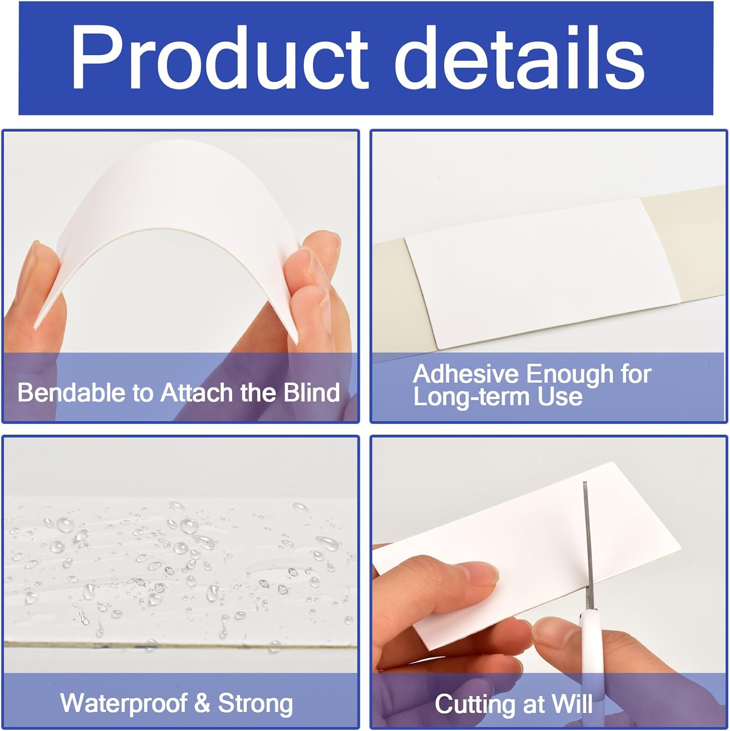 8 Pcs Horizontal Blind Repair Tabs Mini Blind Slat Repair Kit Horizontal Blinds Replacement Slats White Blind Fixers for Horizontal Blinds (2