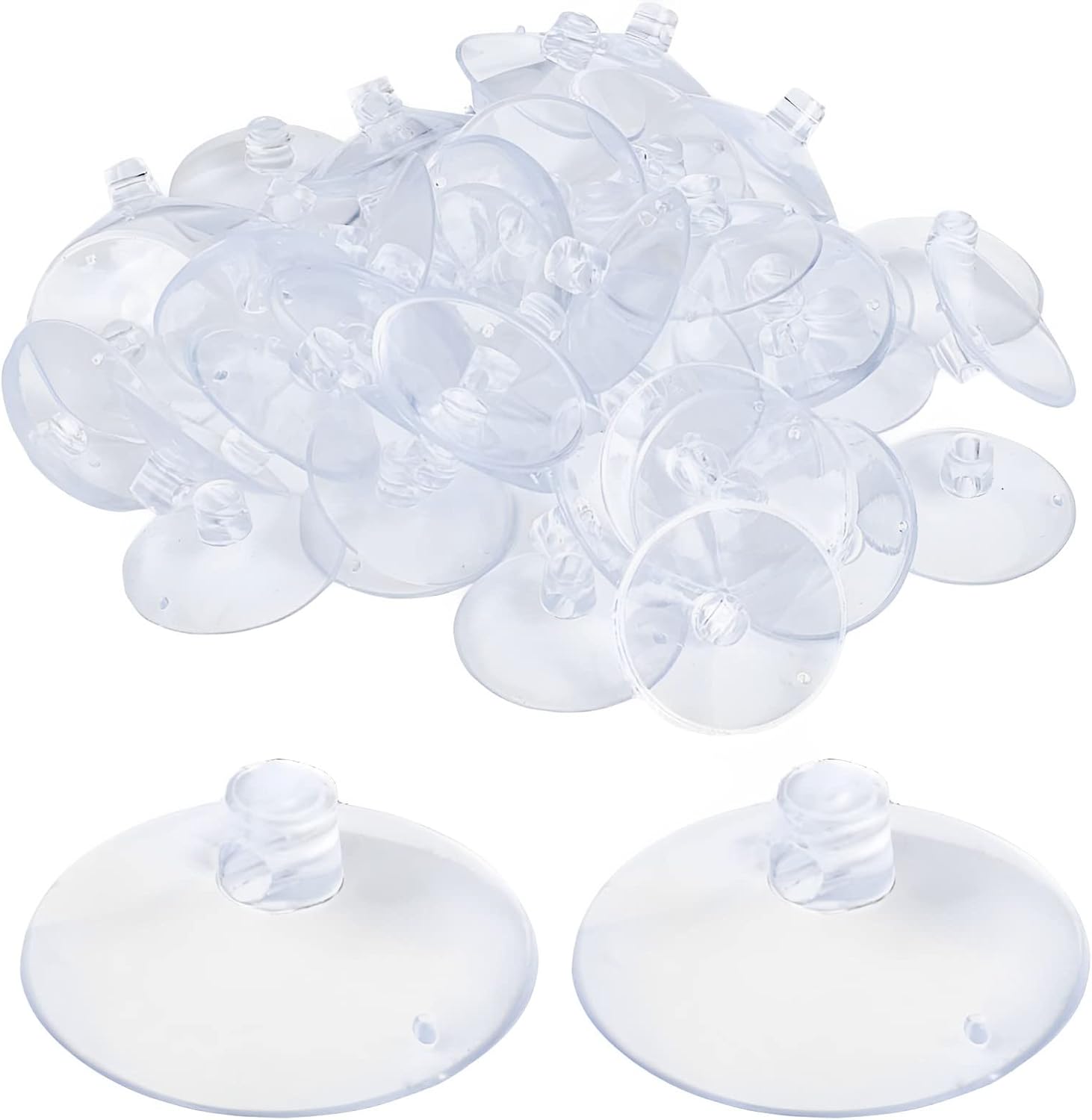 Suction Cup with Hole 1.2'' Glass Suction Pads Clear PVC Sucker Pads Small Suction Holder for Bathroom Wall Door Glass Window Car Shade (50pcs) - Image 1