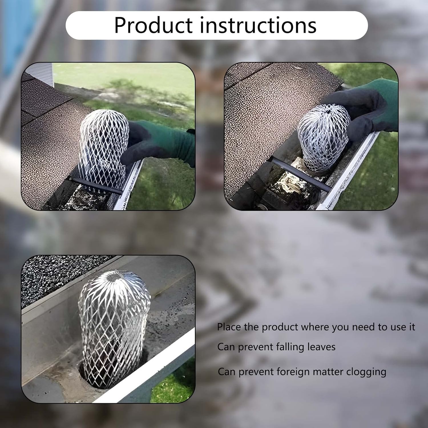 10Pcs Gutter Downspout Guards 3.5 Inch Aluminum Leaf Filter Strainer Expandable Gutter Downspout Protector for Preventing Blockage Leaves Debris - Image 4