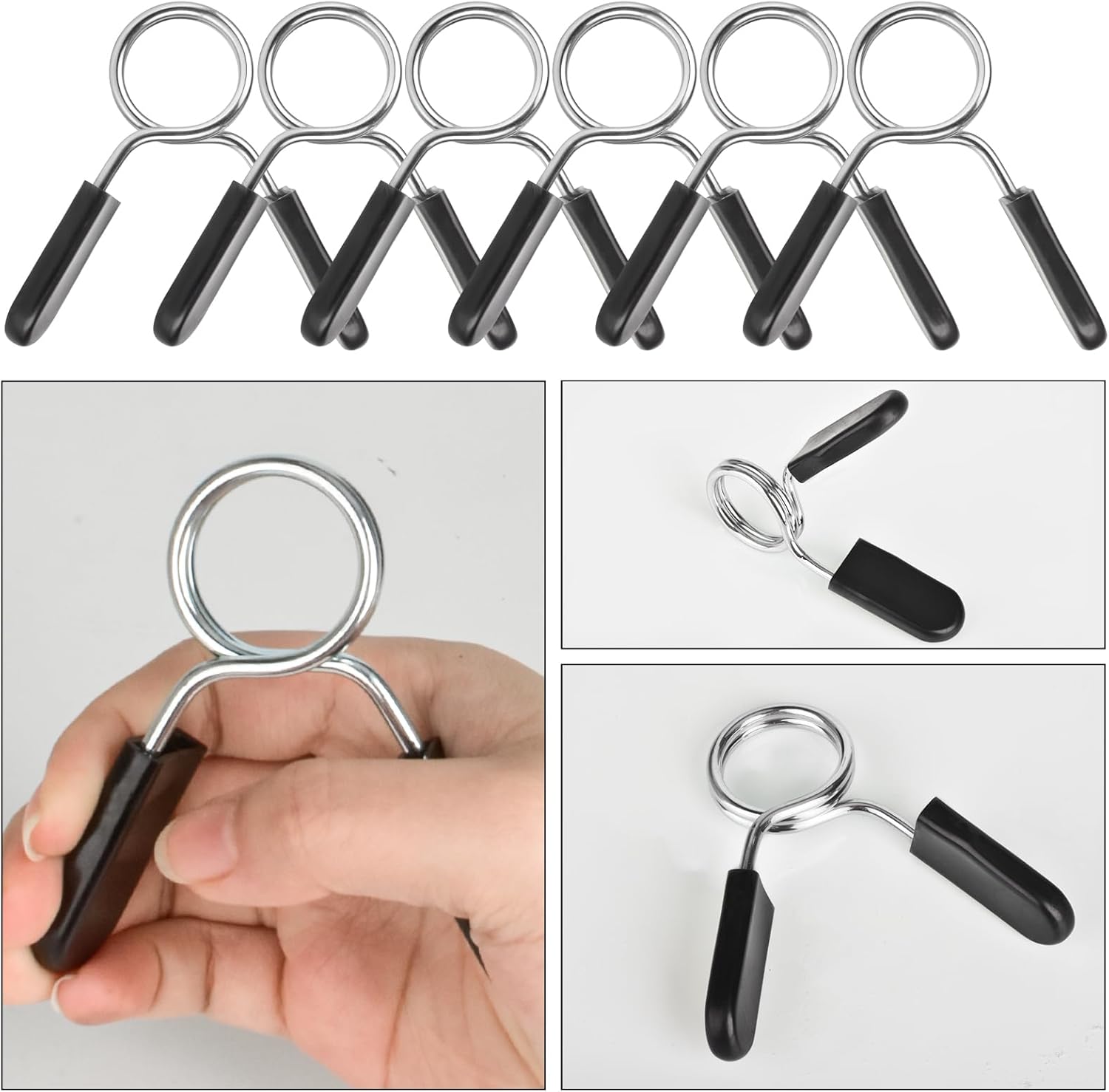 Spring Clip Collars 1 Inch Olympic Barbell Clamps Dumbbell Clips Weight Bar Clips for Weightlifting, Powerlifting, Strength Training - Image 5