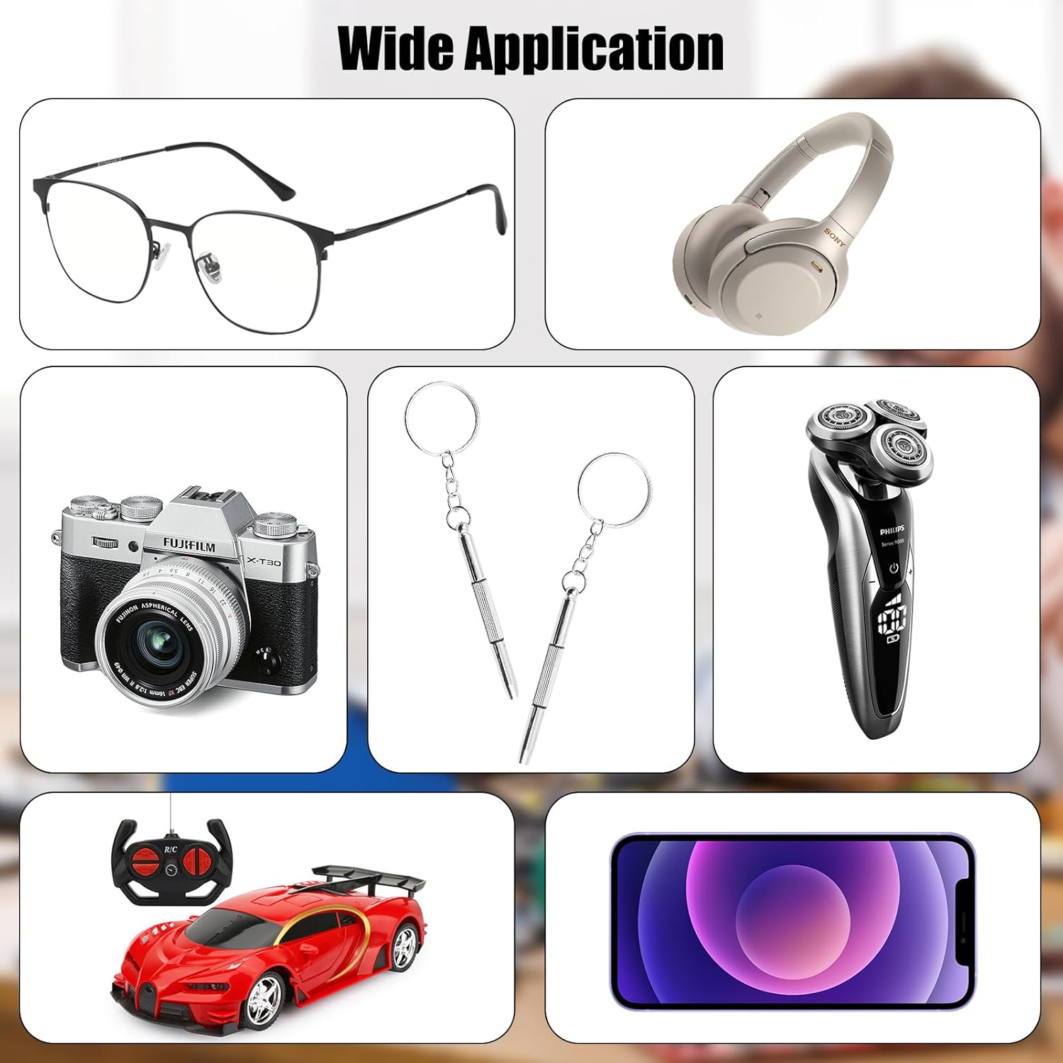 12 Pcs Keychain Eyeglass Screwdriver 3 in 1 Screwdriver Key Steel Eyeglass Screwdriver Eyeglass Screwdriver Repair Kit with Keychain Portable Screwdriver Hand Tools - Image 5