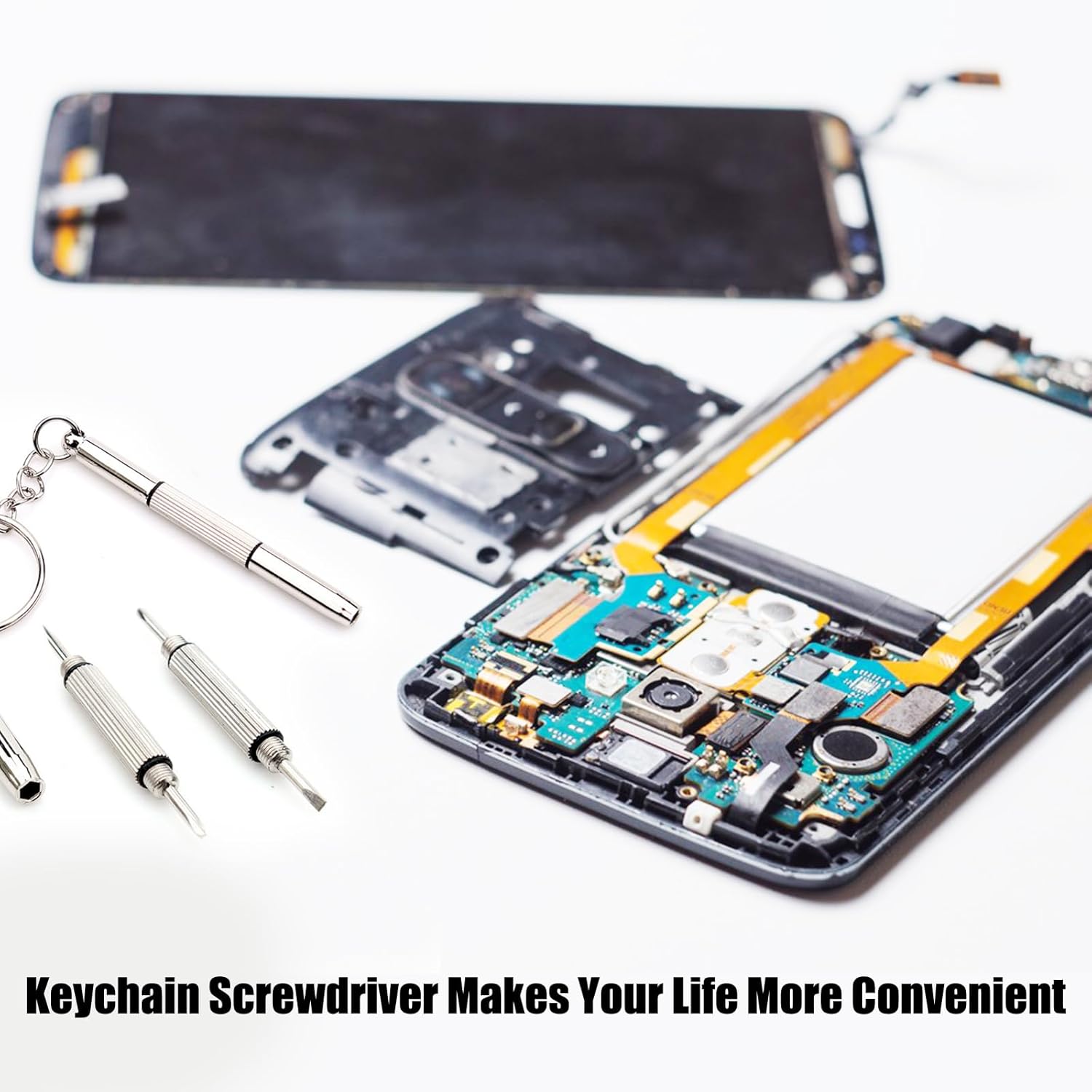 12 Pcs Keychain Eyeglass Screwdriver 3 in 1 Screwdriver Key Steel Eyeglass Screwdriver Eyeglass Screwdriver Repair Kit with Keychain Portable Screwdriver Hand Tools - Image 6