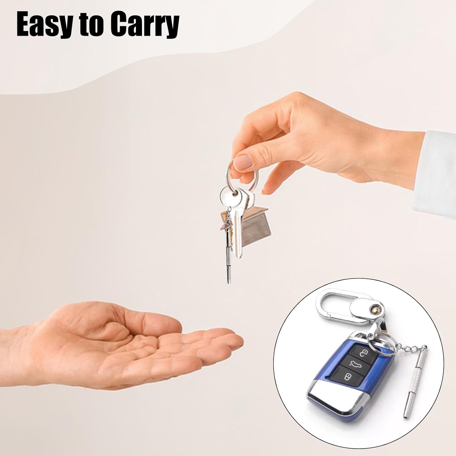 12 Pcs Keychain Eyeglass Screwdriver 3 in 1 Screwdriver Key Steel Eyeglass Screwdriver Eyeglass Screwdriver Repair Kit with Keychain Portable Screwdriver Hand Tools - Image 7