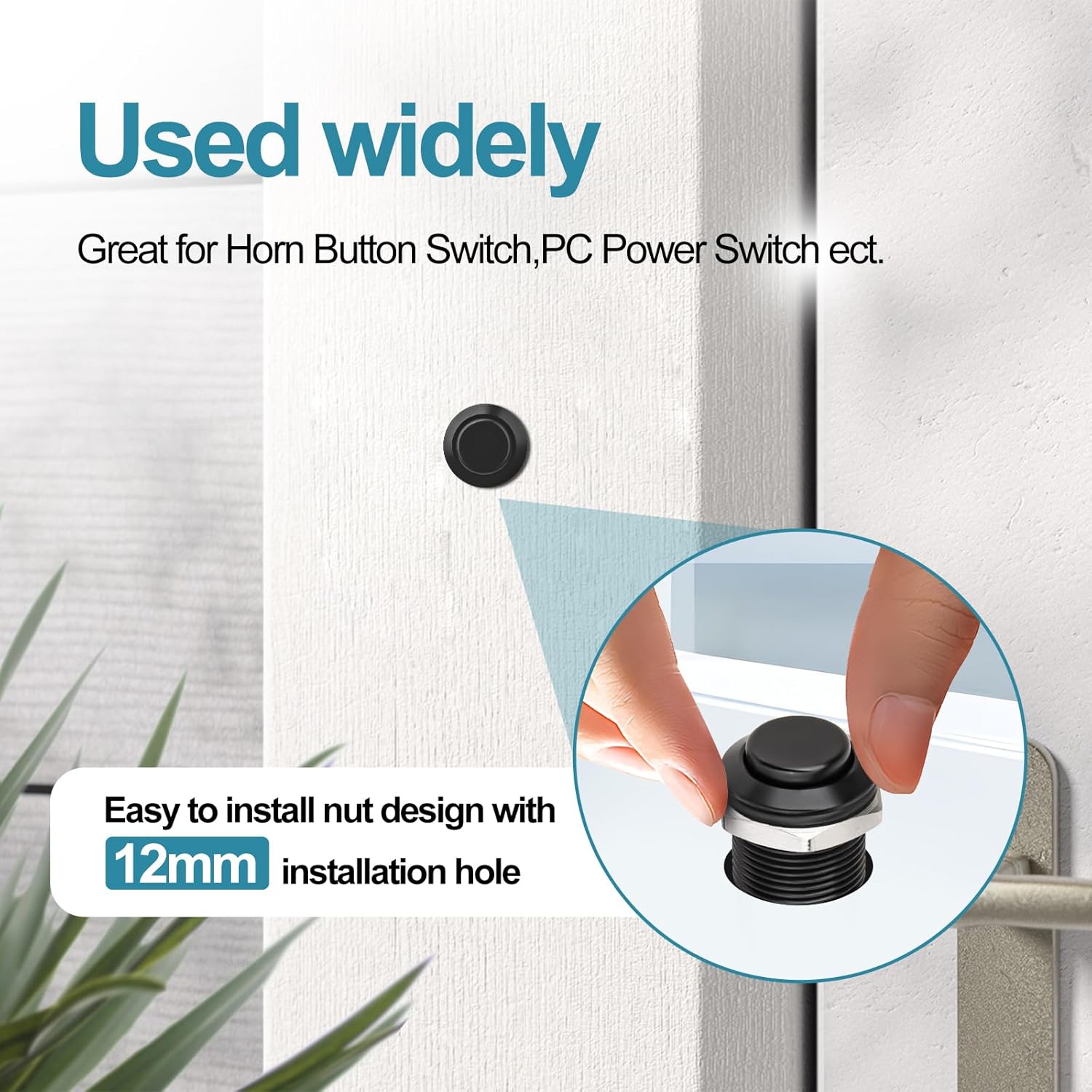 12mm Latching Push Button Switch - Raised Head, Normally Open ON - Off, with Pre - soldered Cable, Aluminium Alloy Shell, for 12V/24V/36V/110V, Waterproof IP66, Without LED (10PCS) - Image 7