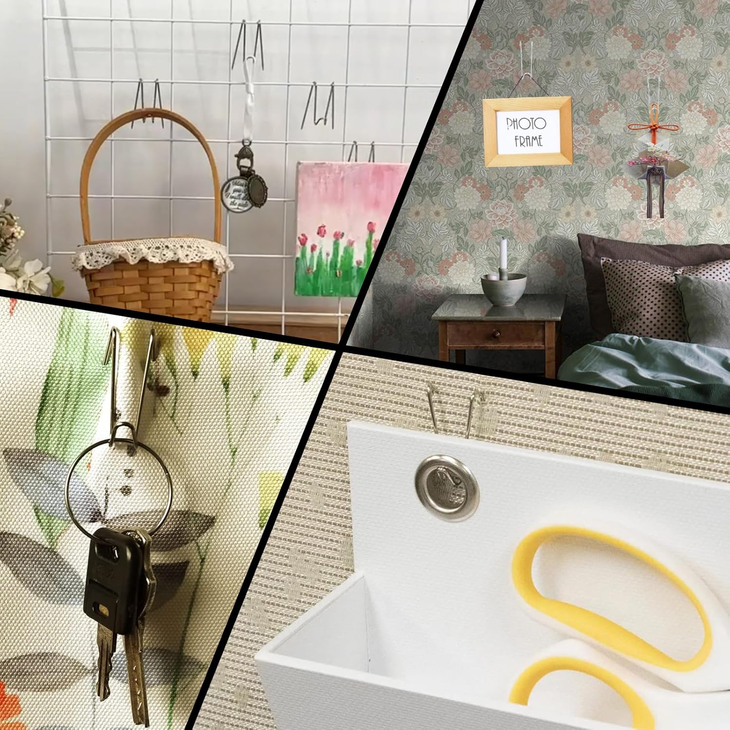 60Pcs Fabric Panel Wall Hooks Panel Wall Wire Hooks Cubicle Hooks for Fabric Walls at Office, Kitchen, Home Shelf, Picture, Key Hanging Accessories - Image 5