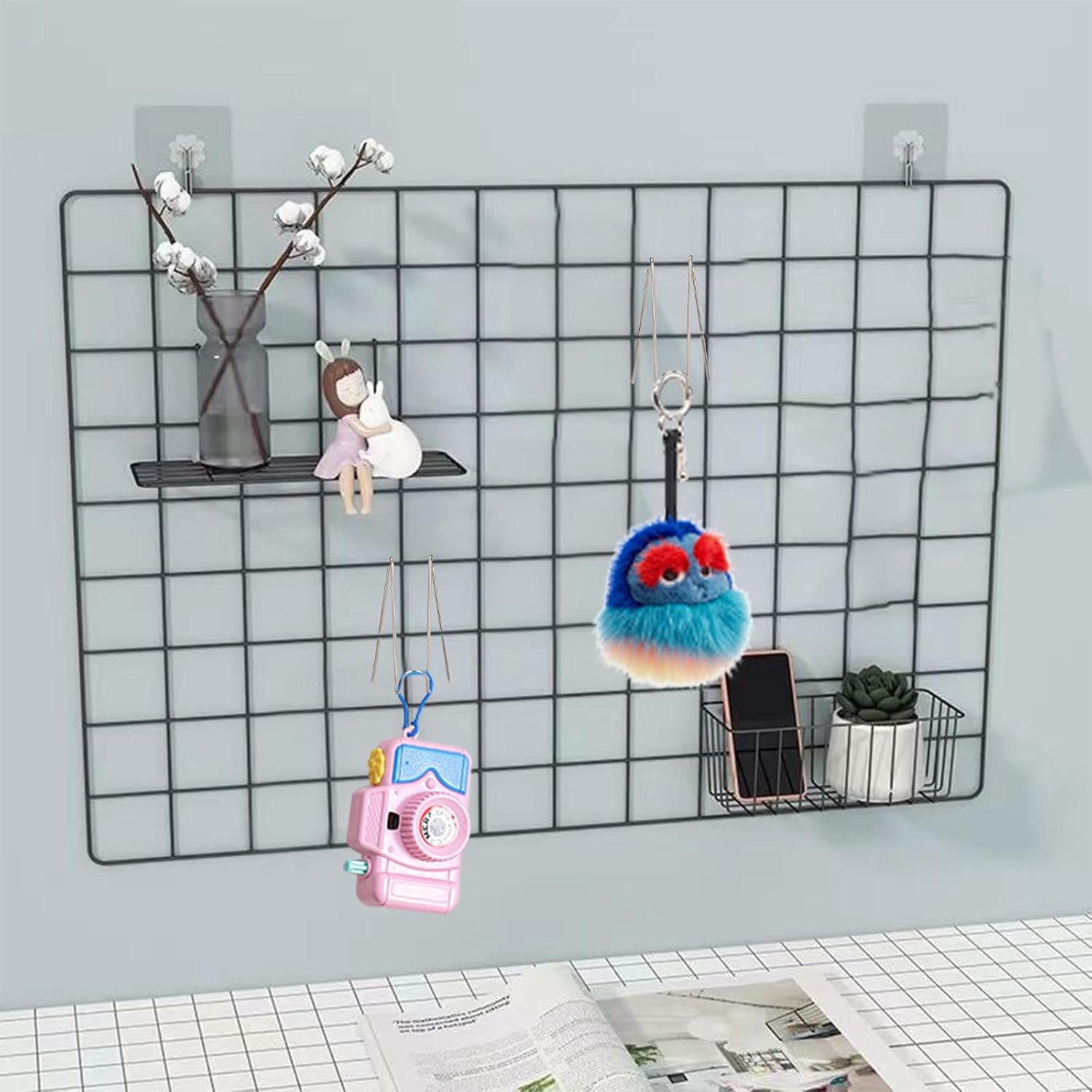 60Pcs Fabric Panel Wall Hooks Panel Wall Wire Hooks Cubicle Hooks for Fabric Walls at Office, Kitchen, Home Shelf, Picture, Key Hanging Accessories - Image 6