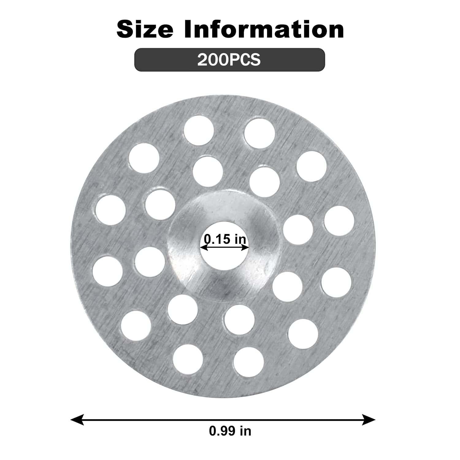 1 Inch Plaster Washers 200 Pcs Plaster Buttons Metal Washers for Screws Plaster Repair Rings Profile Washer for Wall Ceiling Drywall Repair - Image 2