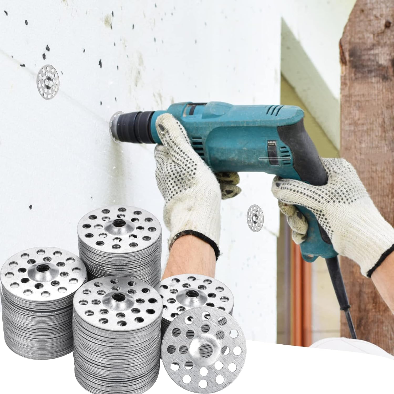 1 Inch Plaster Washers 200 Pcs Plaster Buttons Metal Washers for Screws Plaster Repair Rings Profile Washer for Wall Ceiling Drywall Repair - Image 4