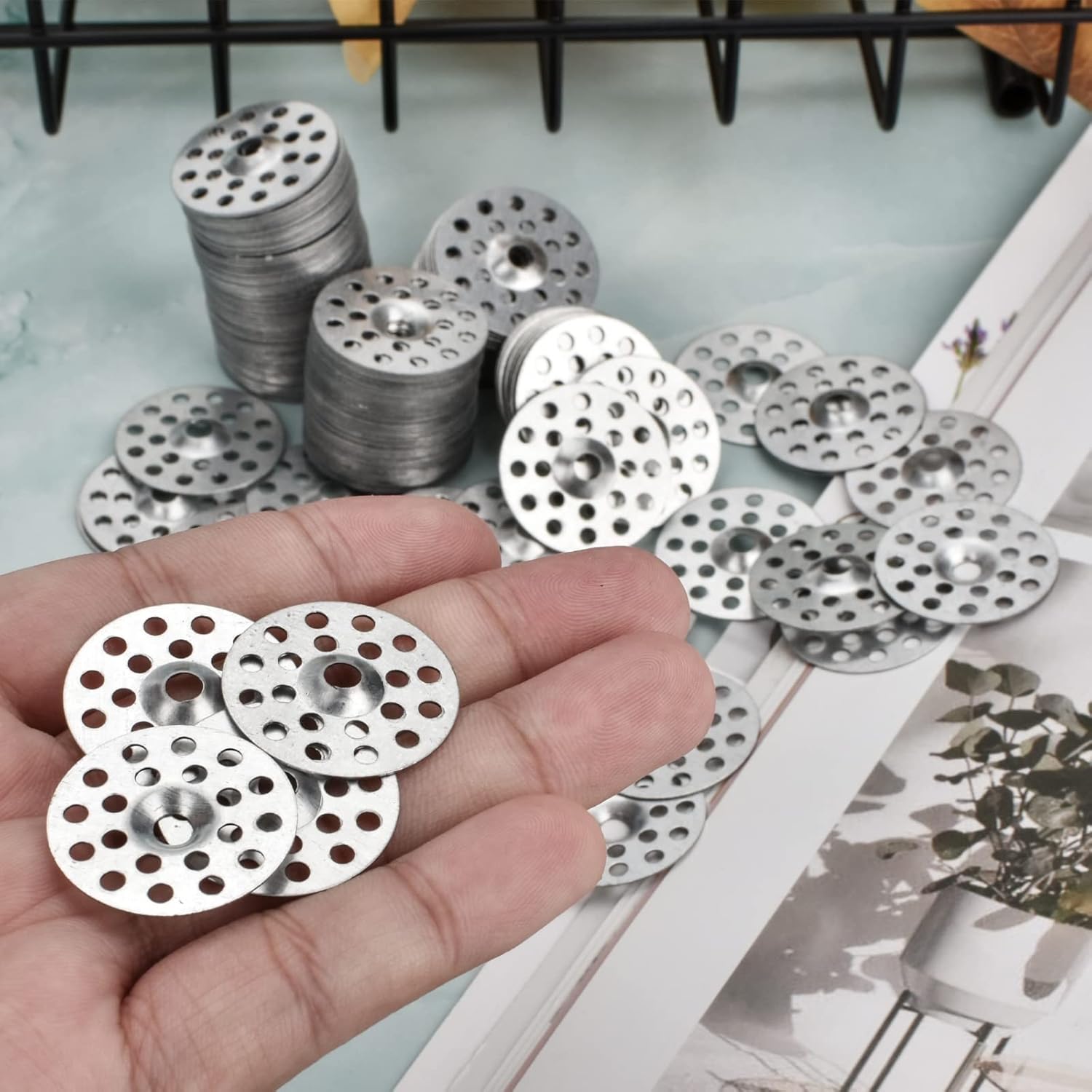 1 Inch Plaster Washers 200 Pcs Plaster Buttons Metal Washers for Screws Plaster Repair Rings Profile Washer for Wall Ceiling Drywall Repair - Image 7