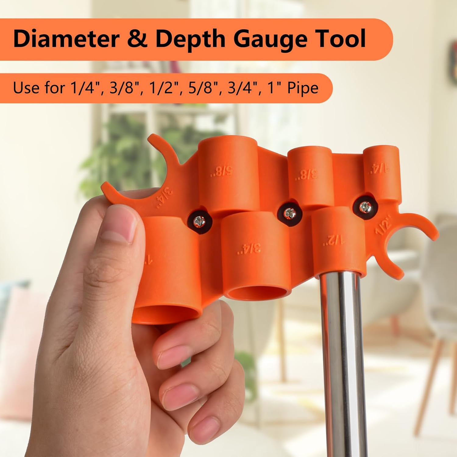 1/4 Inch to 1 Depth Gauge and Pipe Deburring Tool Kit 2 Pack Inner-Outer Reamer Pipe Tubing Chamfer Tool Copper Reamer for PVC, PPR, Copper, Brass, Aluminum Pipe - Image 7