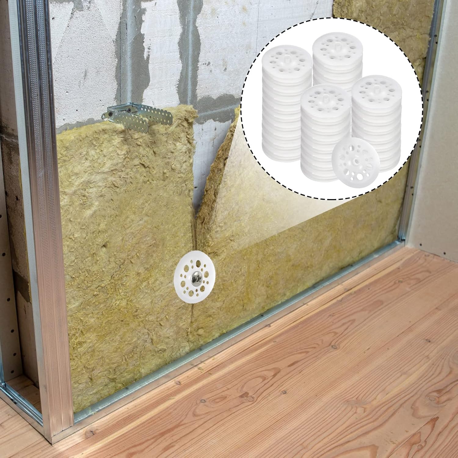 45mm Polypropylene Washers - 100 Pcs Load Spreading Foam Board Washers - Image 4