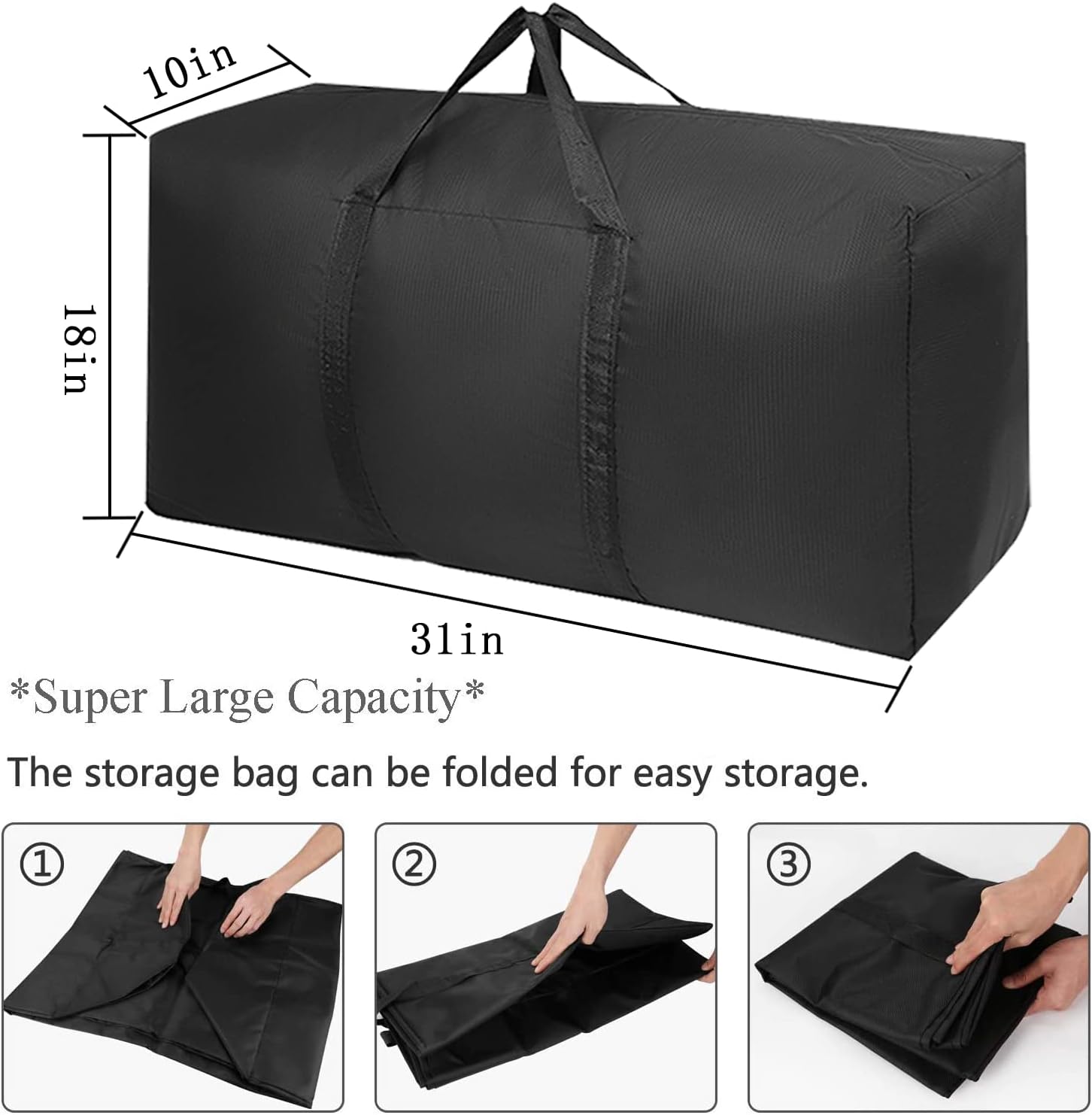 Extra Large Moving Bags with Strg Zippers & Carrying Handles, Storage Bags Storage Totes for Clothes, Moving Supplies, Space Saving Oversized Storage Bag Organizer for Moving, Traveling (2 Pack) - Image 2