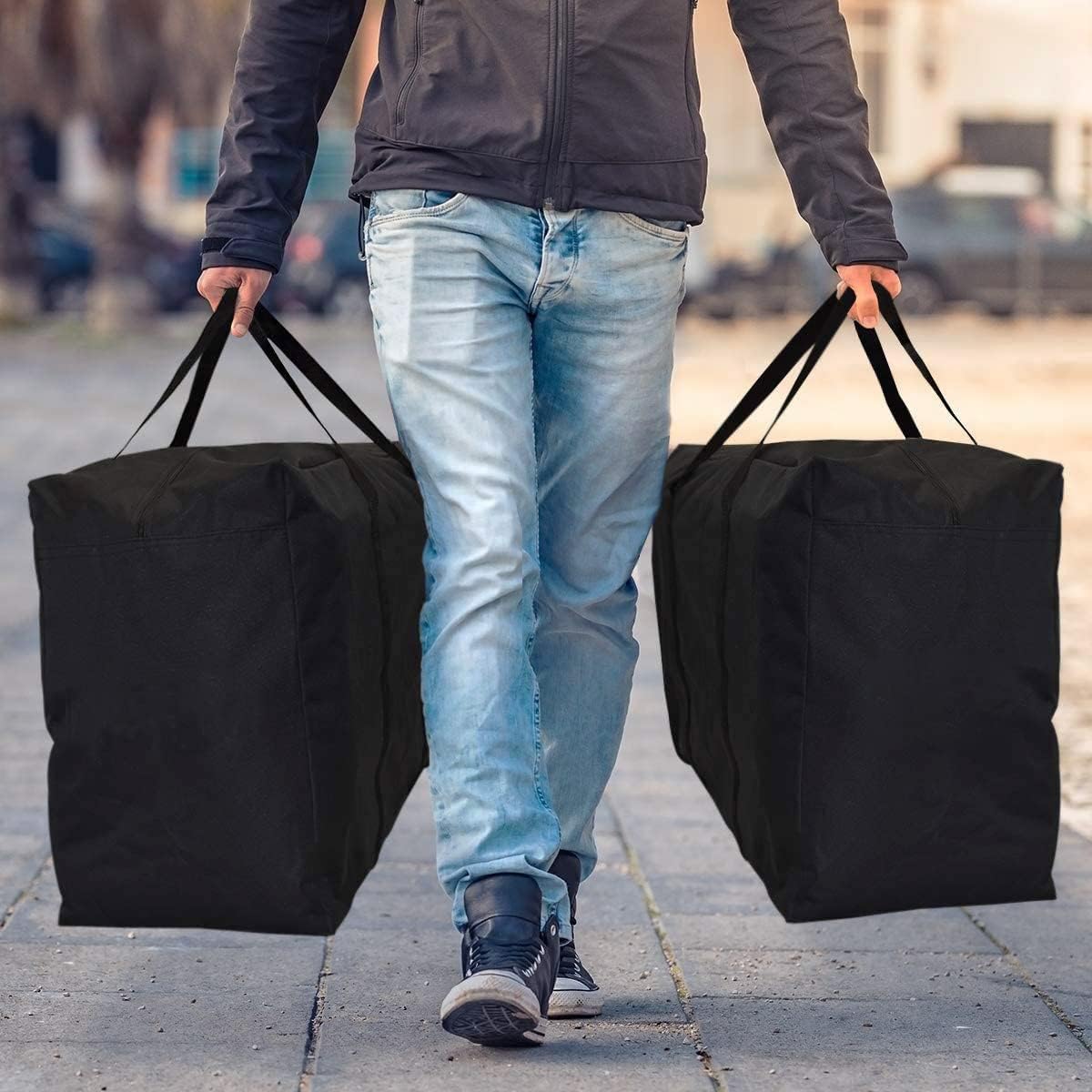 Extra Large Moving Bags with Strg Zippers & Carrying Handles, Storage Bags Storage Totes for Clothes, Moving Supplies, Space Saving Oversized Storage Bag Organizer for Moving, Traveling (2 Pack) - Image 7
