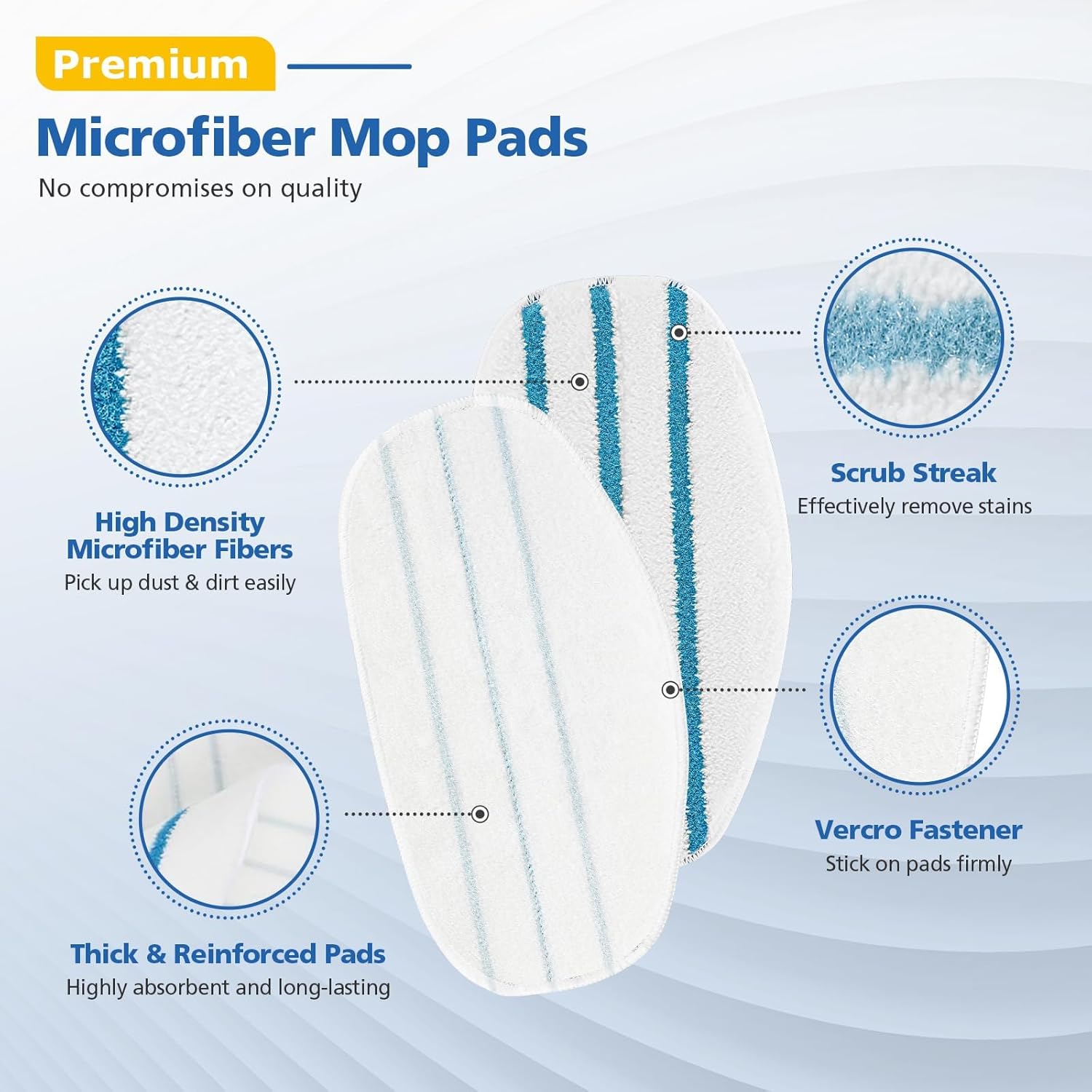 6 Pack Replacement Steam Mop Pads Compatible for PurSteam ThermaPro 10-in-1 - Image 4