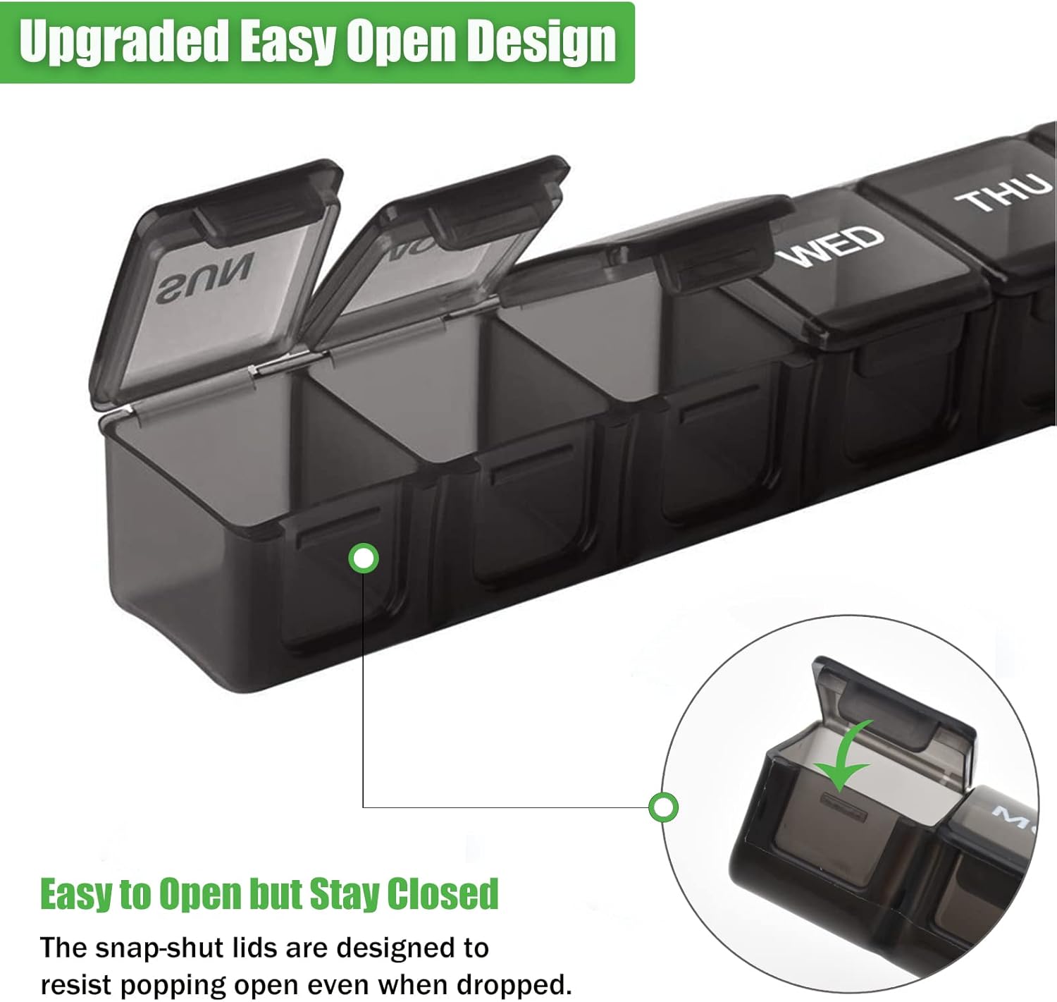 7 Pack TSA Approved Travel Luggage Tag and 2 Pack Weekly Pill Organizer - Image 2