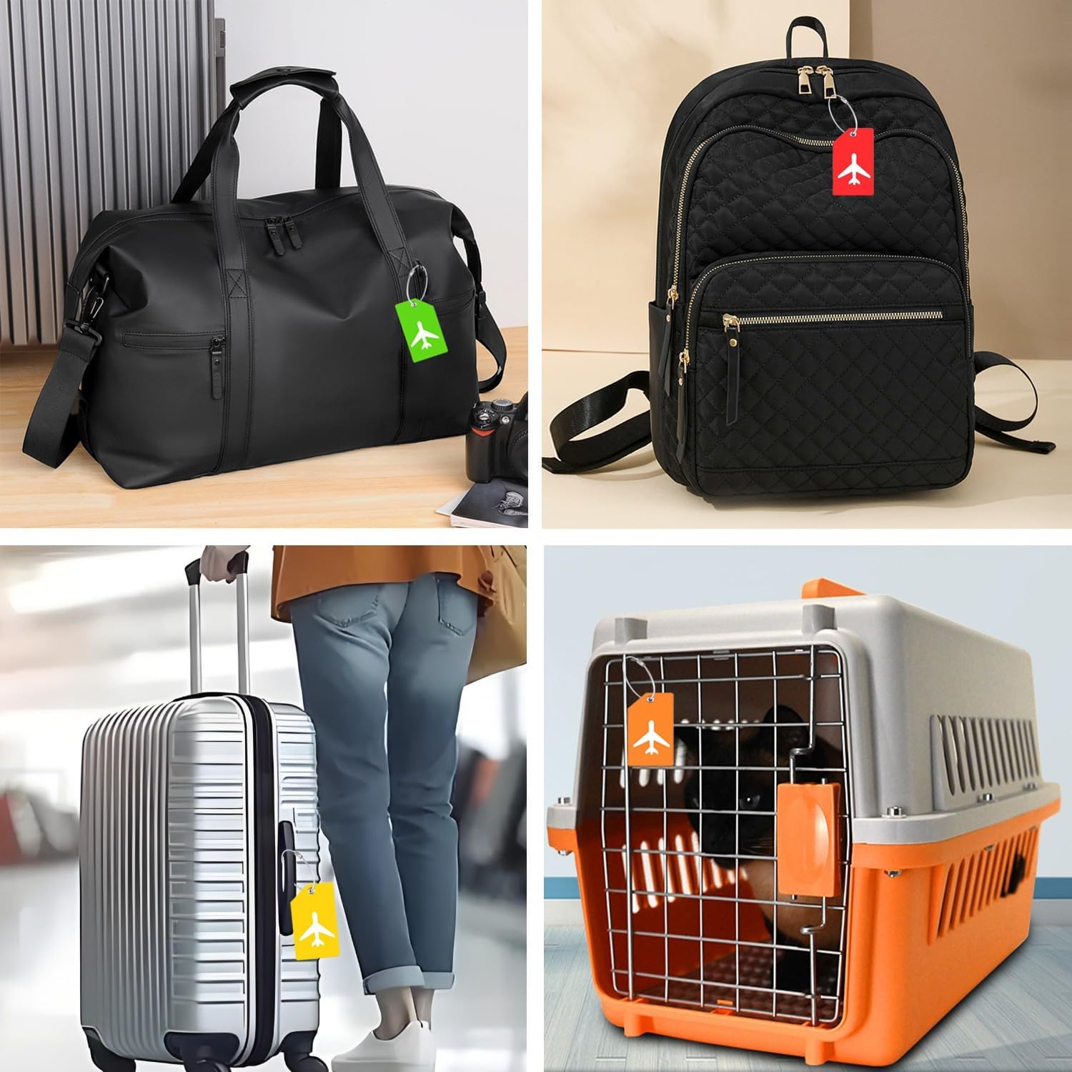 Mini Jewelry Travel Case and 7 Pack Silice Luggage Tag Travel Suitcase Tags with Name ID Card - Image 4