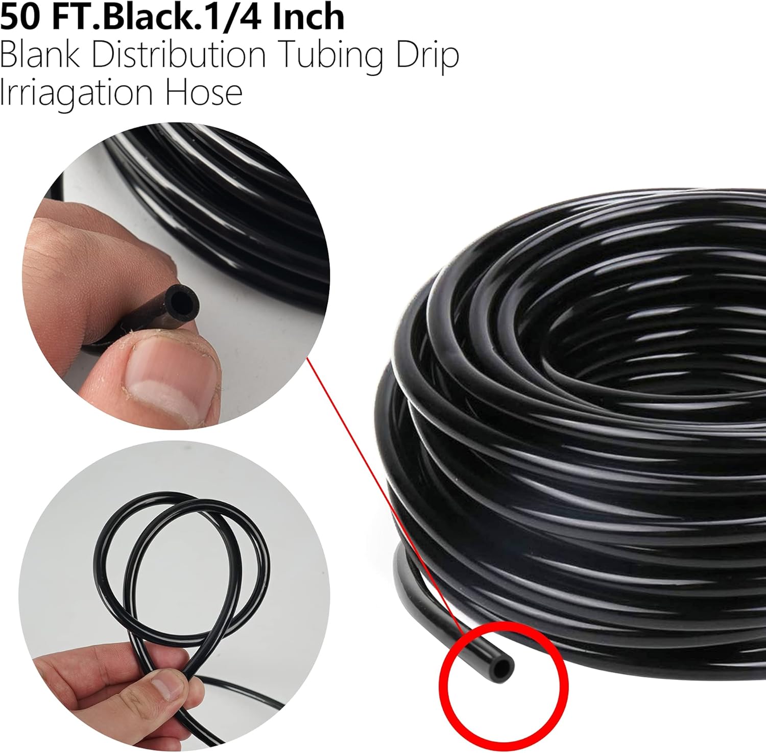 50 Feet Blank Distribution Tubing Irrigation Drip Hose, 1/4 Inch Drip Line - Image 6