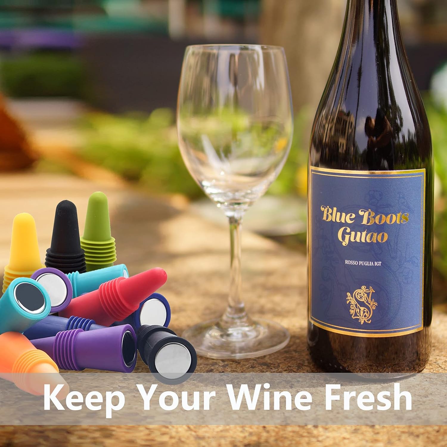 Wine Stoppers Beverage Bottle Sealer Soft Silice Wine Bottle Stoppers Corks with Grip Top for Keeping Wine Champagne Fresh, 8 Pack - Image 7