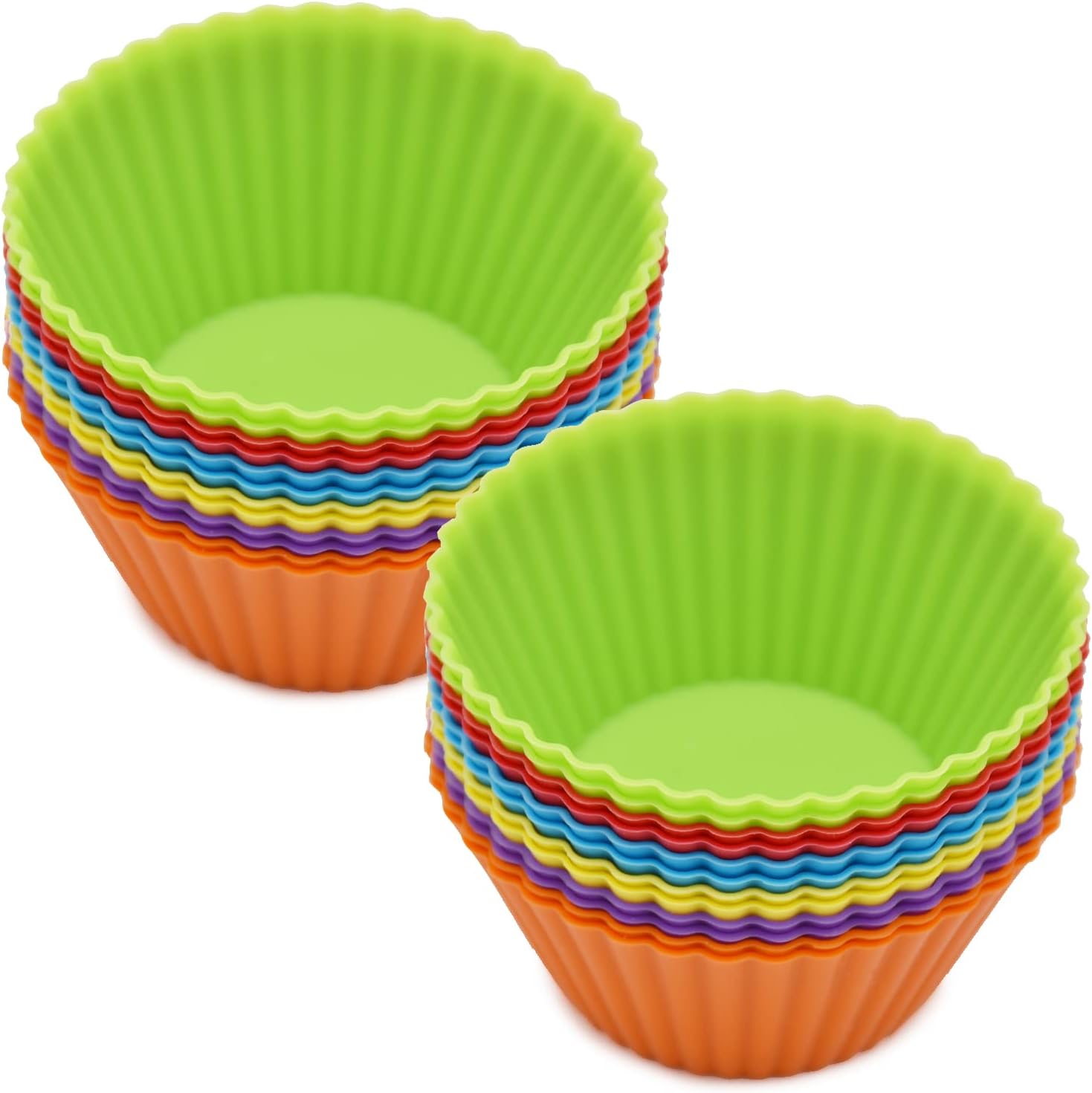 Silice Cupcake Baking Cups 24 Pack, Reusable & N-stick Muffin Cupcake Liners Holders Set for Party Halloween Christmas, Easy Clean Pastry Muffin Molds（Pack of 24,Multicolor） - Image 8