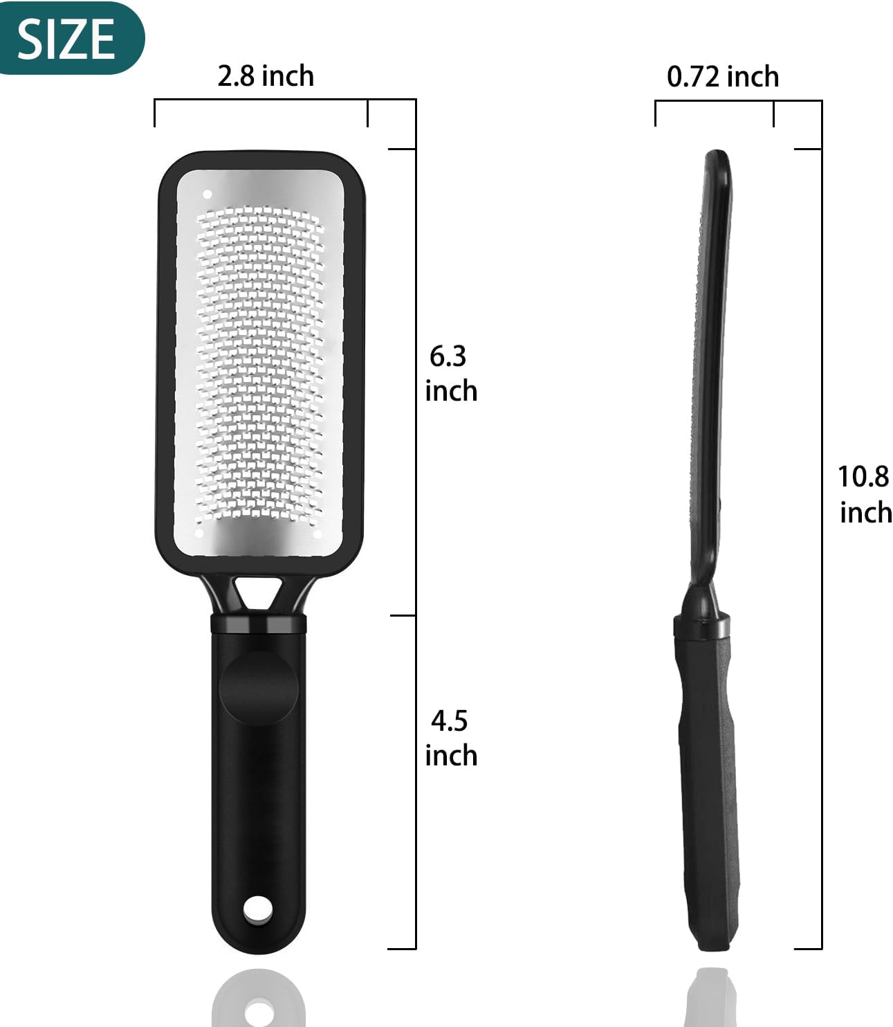 Foot Rasp Foot File, 2 Pcs Stainless Steel Pedicure Callus Remover for Feet, Professial Foot Care Tools for Pedicure to Removes Hard Skin Corns for Dry and Wet Feet - Image 6