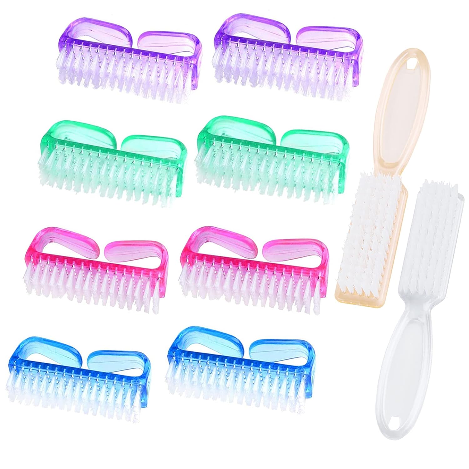 10 Pcs Handle Grip Nail Brush, Hand Fingernail Scrub Cleaning Brushes for Toes and Nails Cleaner, Pedicure Scrubbing tool kit for Men and Women (Multicolor) - Image 1