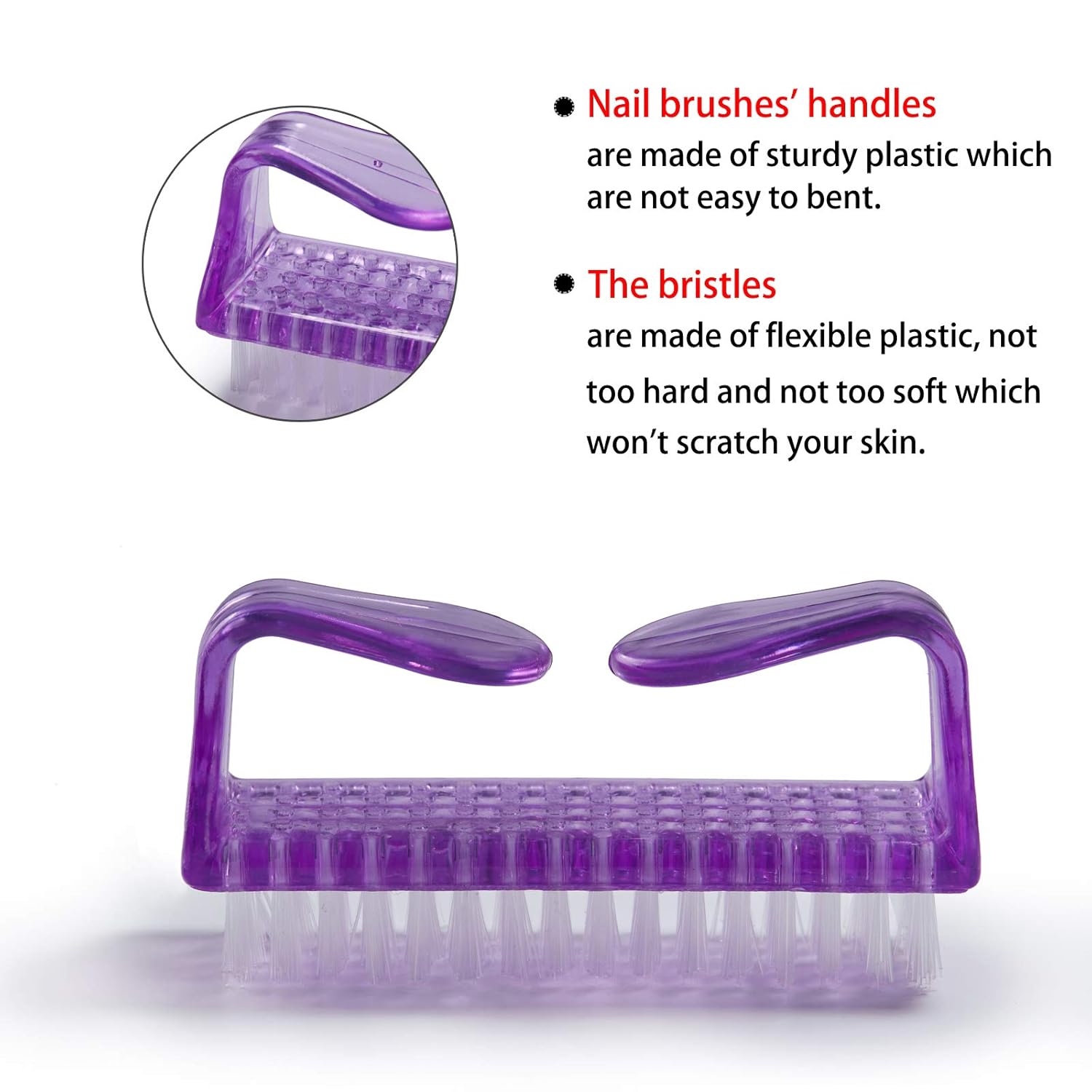10 Pcs Handle Grip Nail Brush, Hand Fingernail Scrub Cleaning Brushes for Toes and Nails Cleaner, Pedicure Scrubbing tool kit for Men and Women (Multicolor) - Image 2