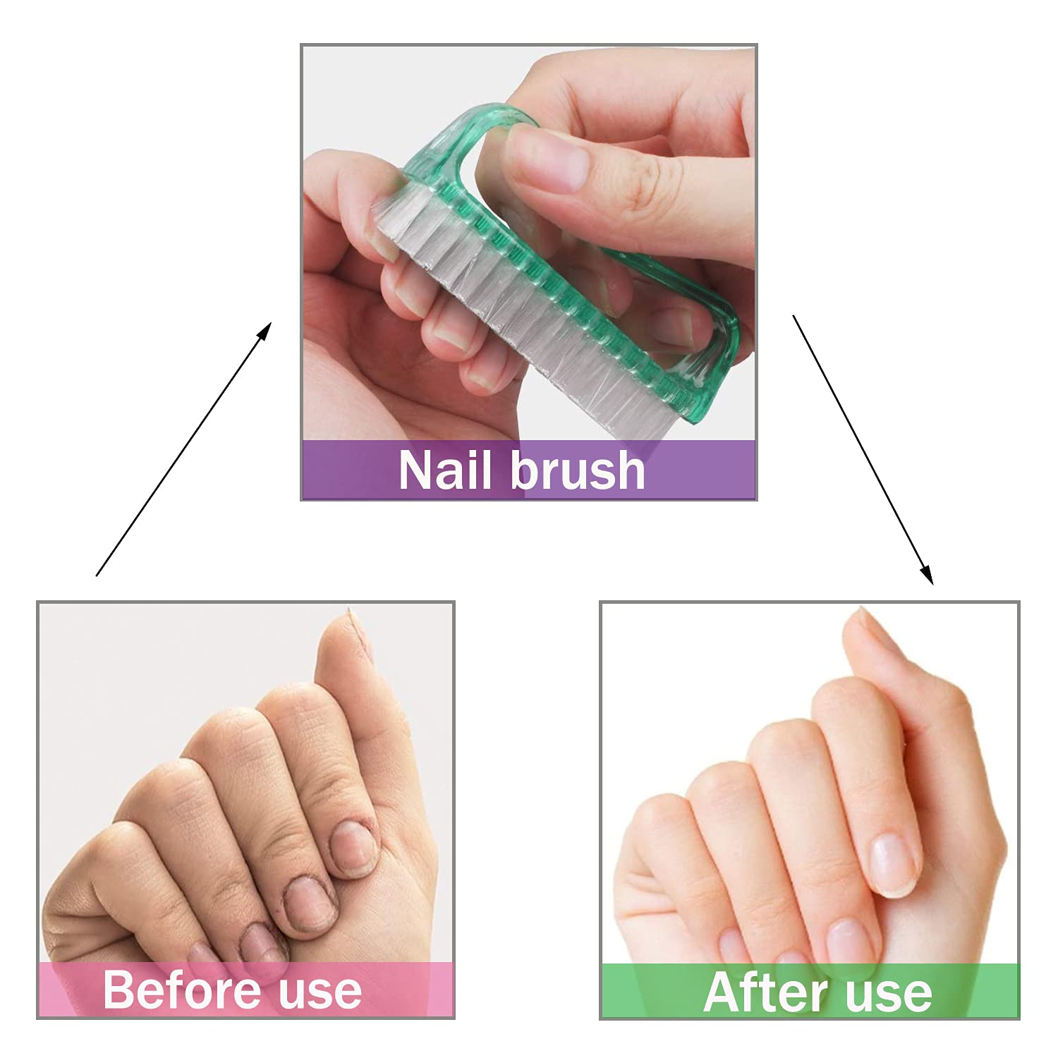 10 Pcs Handle Grip Nail Brush, Hand Fingernail Scrub Cleaning Brushes for Toes and Nails Cleaner, Pedicure Scrubbing tool kit for Men and Women (Multicolor) - Image 5
