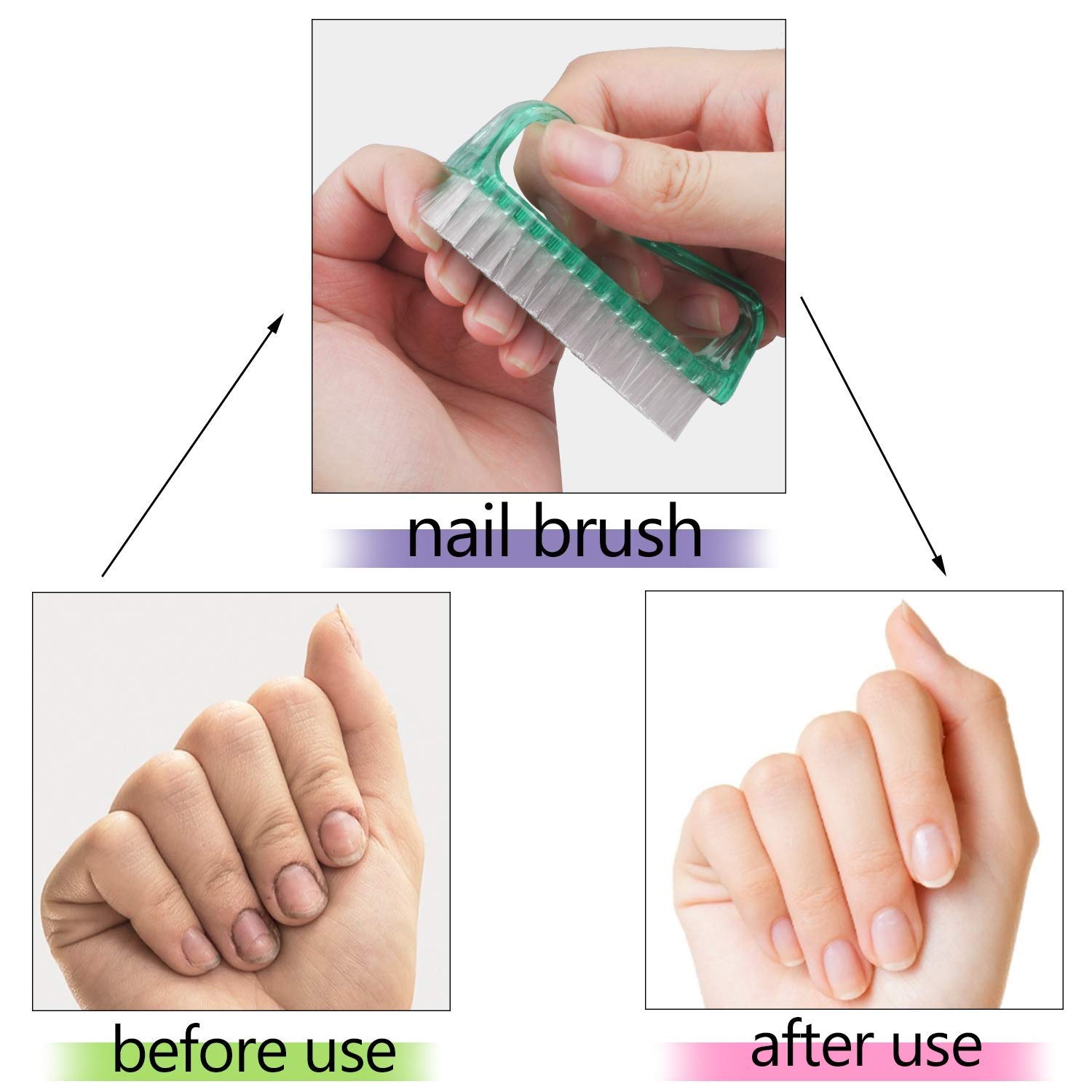4PCS Wide Tooth Detangling Comb, Large Hair Styling Comb for Curly, Hand Fingernail Scrub Cleaning Brushes for Toes and Nails Cleaner - Image 4