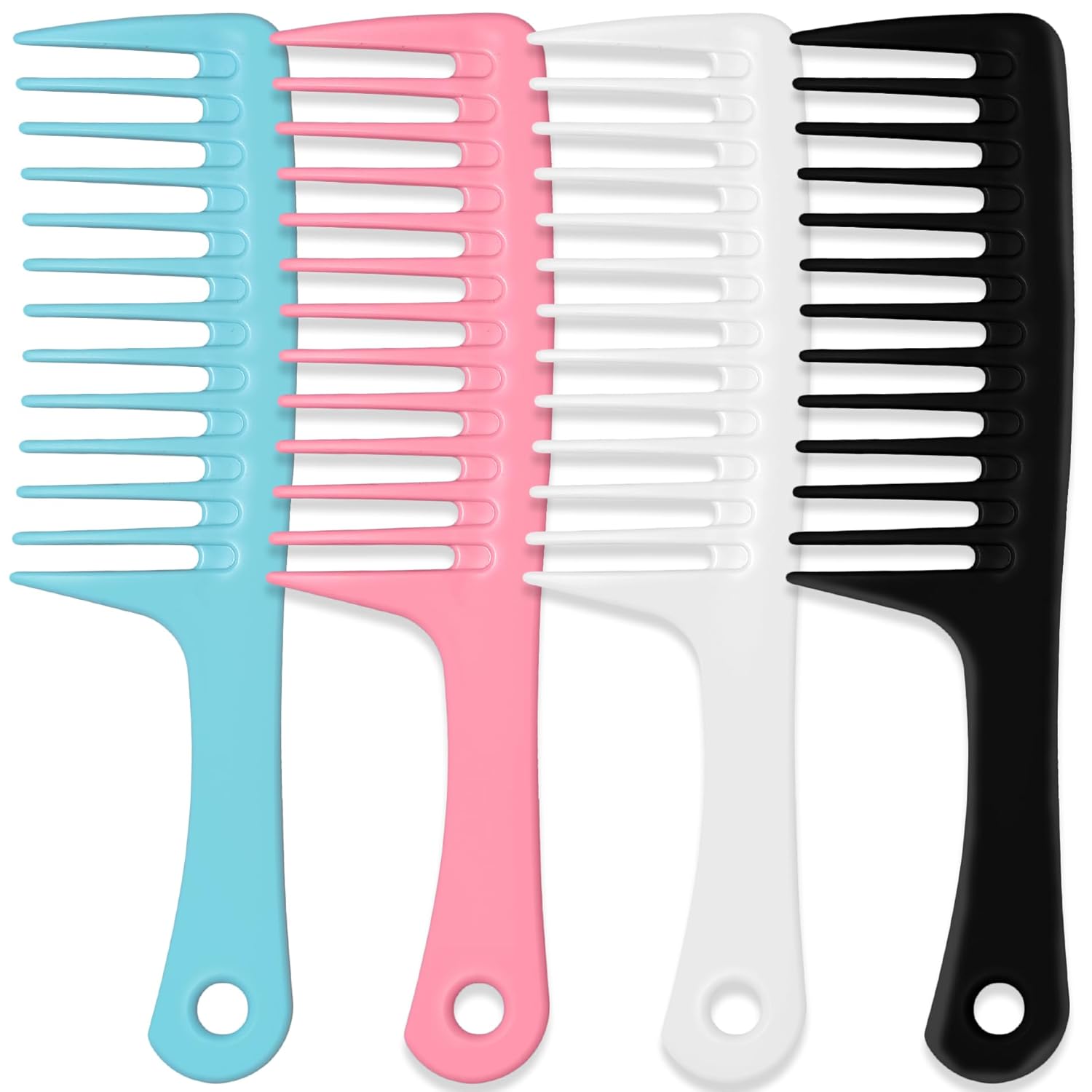 4PCS Wide Tooth Detangling Comb, Large Hair Styling Comb for Curly, Hand Fingernail Scrub Cleaning Brushes for Toes and Nails Cleaner - Image 6