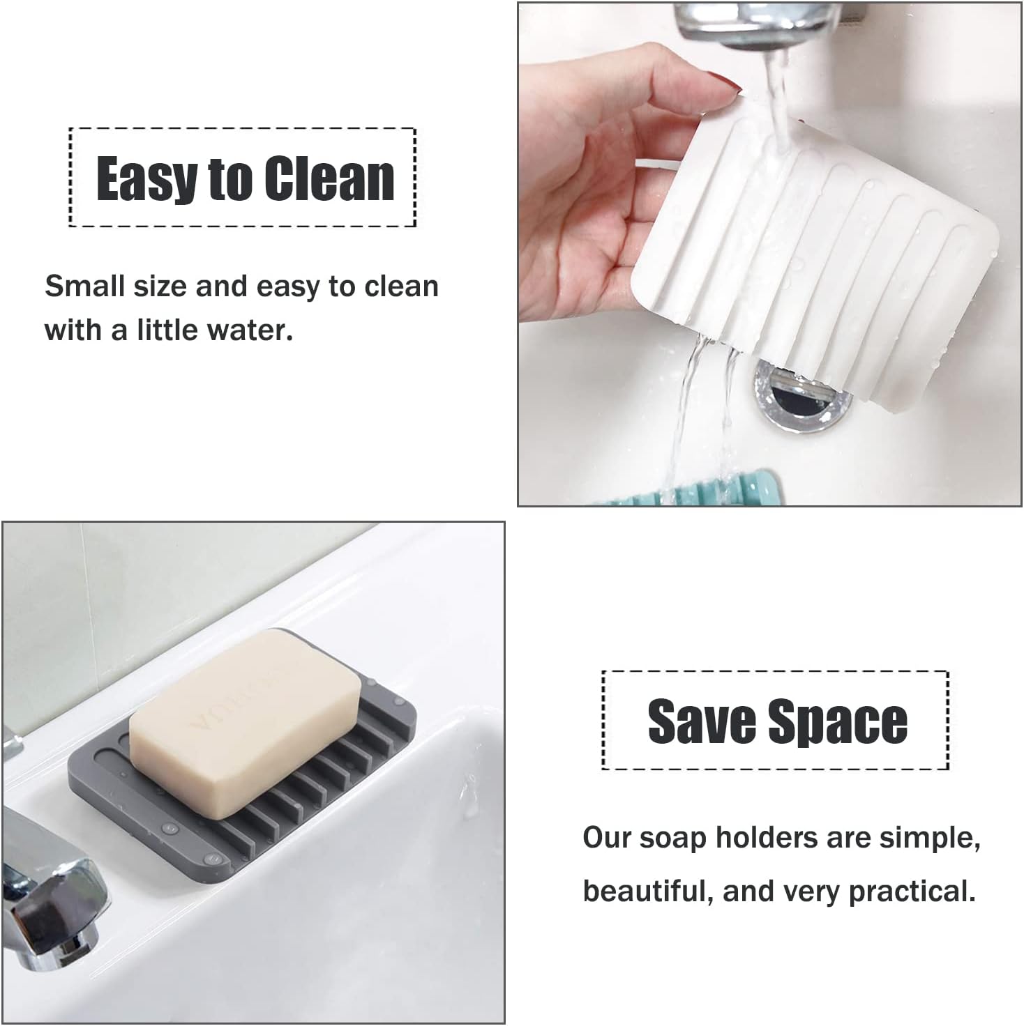 Soap Dish Holder for Shower, Self Draining Soap Tray for Bathroom, Extend Soaps Life and Keep Dry - Image 2