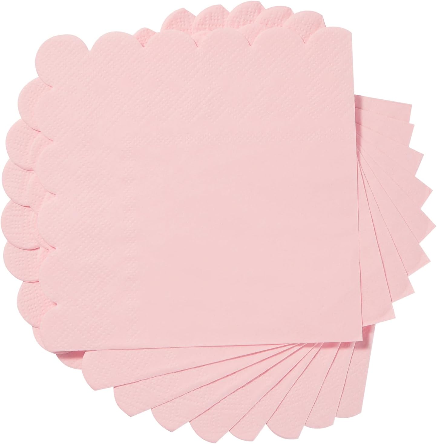 100 Pack Cocktail Napkin 2-Ply Scalloped Edged Dessert Napkins Folded 5 x 5 Inches Disposable Napkins for Dinner Wedding Birthday Party Bridal Anniversary Recepti Event (Pink) - Image 6