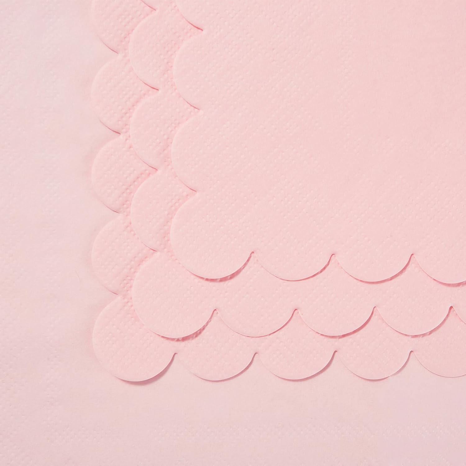 100 Pack Cocktail Napkin 2-Ply Scalloped Edged Dessert Napkins Folded 5 x 5 Inches Disposable Napkins for Dinner Wedding Birthday Party Bridal Anniversary Recepti Event (Pink) - Image 7