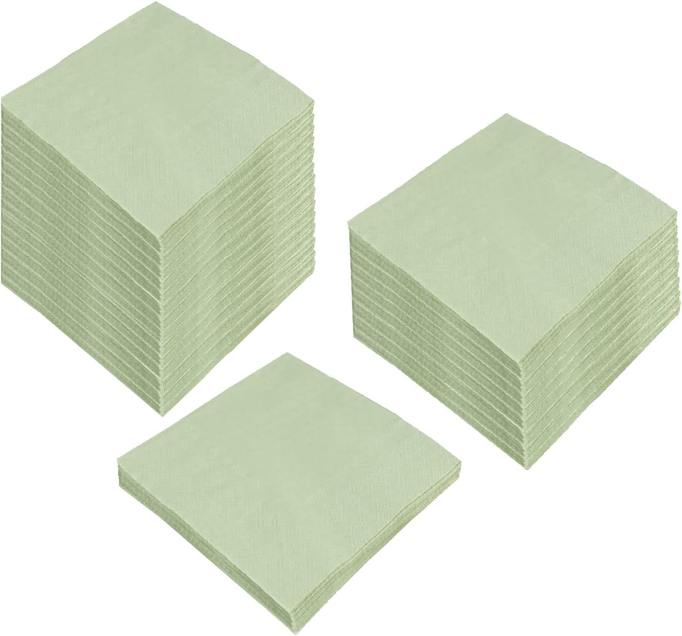 100 Pack Cocktail Napkin 2-Ply Dessert Napkins Folded 5 x 5 Inches Disposable Napkins for Dinner Wedding Birthday Party Bridal Anniversary Recepti Event (100, Sage-Green) - Image 1
