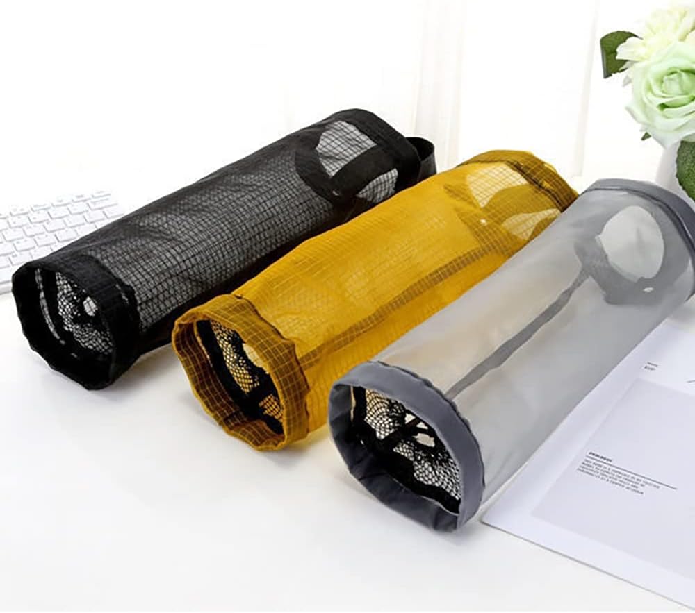 Plastic Bag Holder, Grocery Bag Holder Mesh Hanging Storage Bag Dispenser (Black 2 Packs) - Image 7