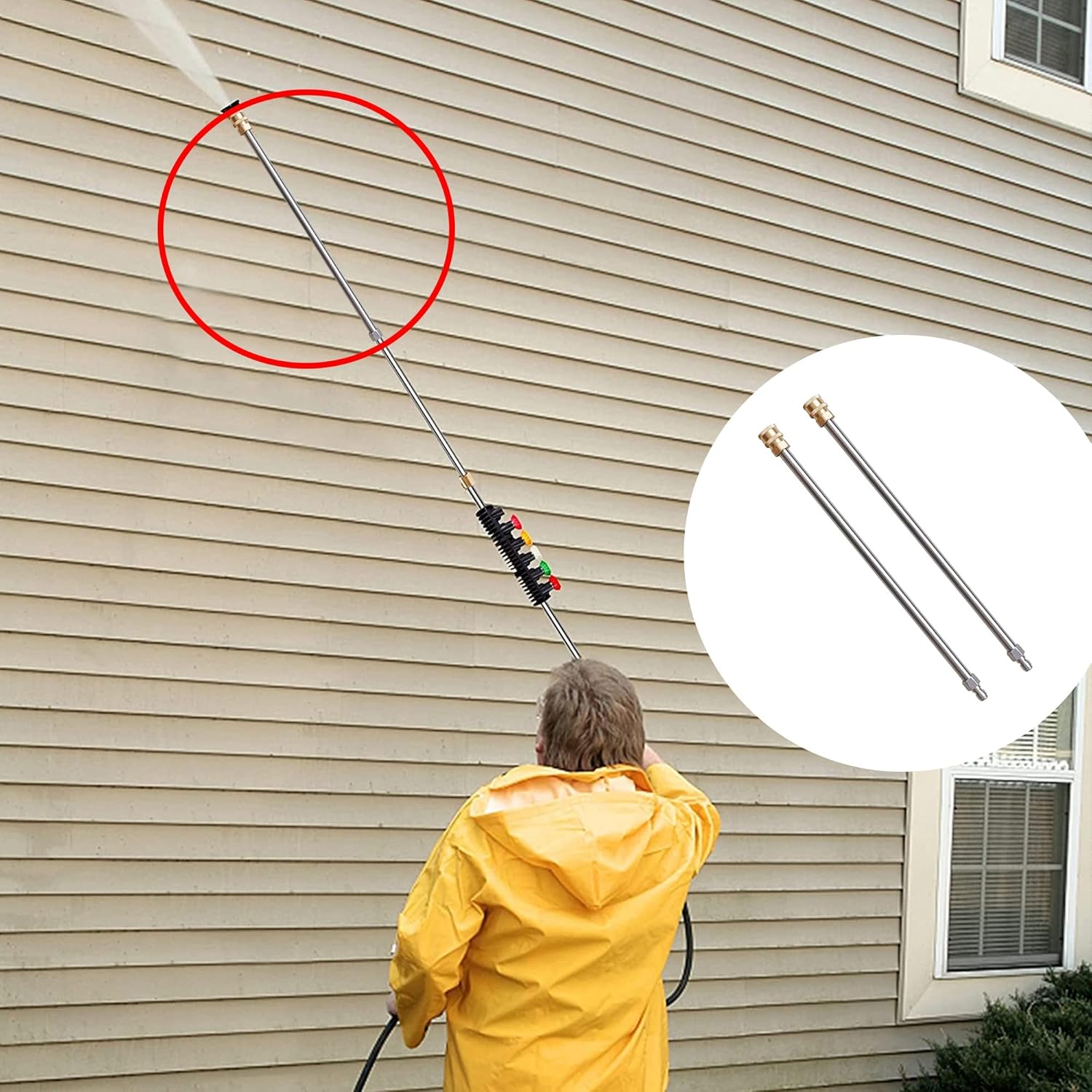 Pressure Washer Extension Wand, 17 Inch Stainless Steel with 1/4