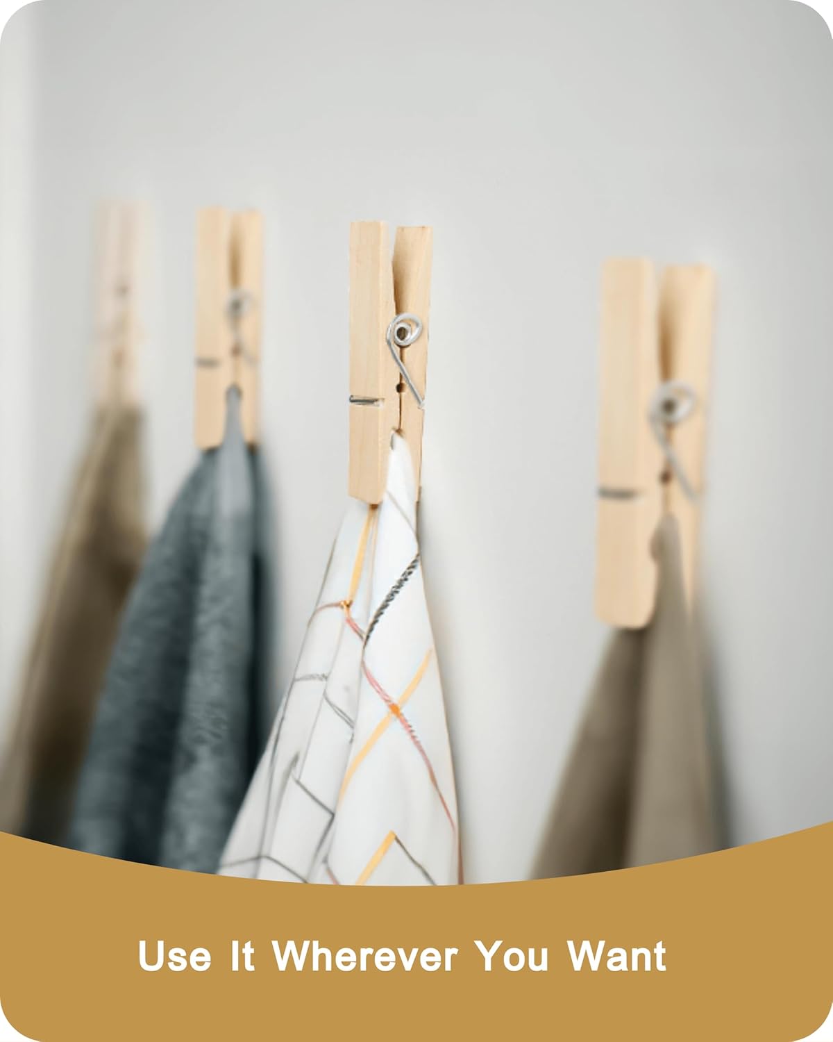 Clothes Pins, Sturdy and Heavy Duty Natural Wood Clips Wooden Clothespins for Hanging Clothes Photo Pictures Crafts Small Classroom Decorative Peg, 30 PCS - Image 6