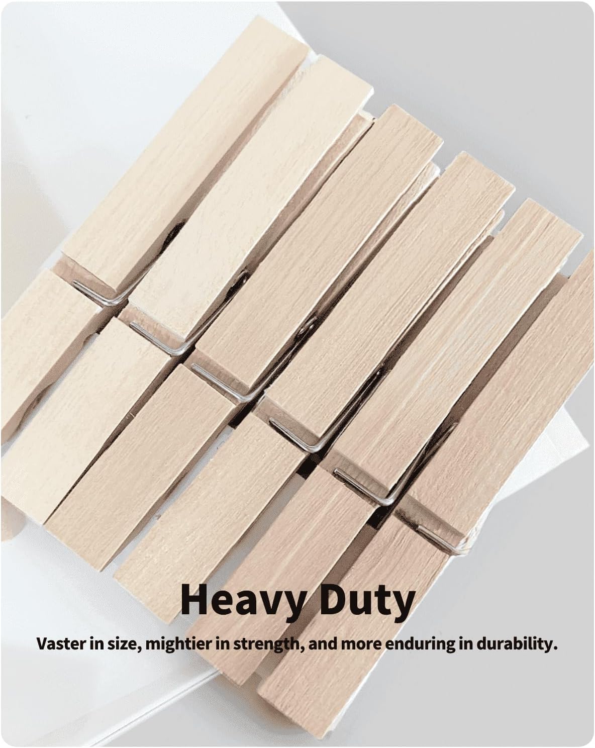 Large Clothes Pins Wooden Clothespins, 4 Inch 48 Pack Heavy Duty Outdoor Pegs, Clothing Hanging Laundry Close Pin Chip Clips Cheer Pins for Bags Photo Picture Artwork Crafts Display - Image 7