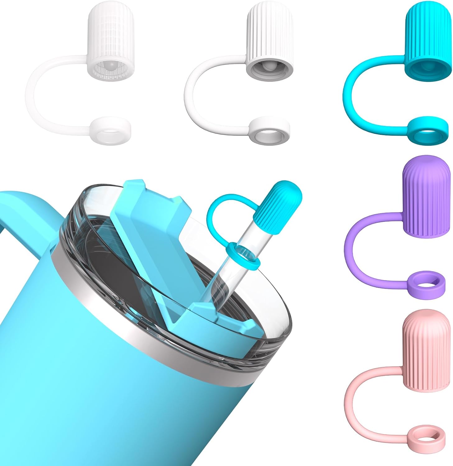 Adjustable Straw Cover for Stanley|Simple Modern||Owala||Reduce|Maars|Meoky|MaxBase|Beast|Hydrapeak Cup, All Brand of Straw Accessories, Diameter 6mm-12mm, BPA Free, Dishwasher safe - Image 1