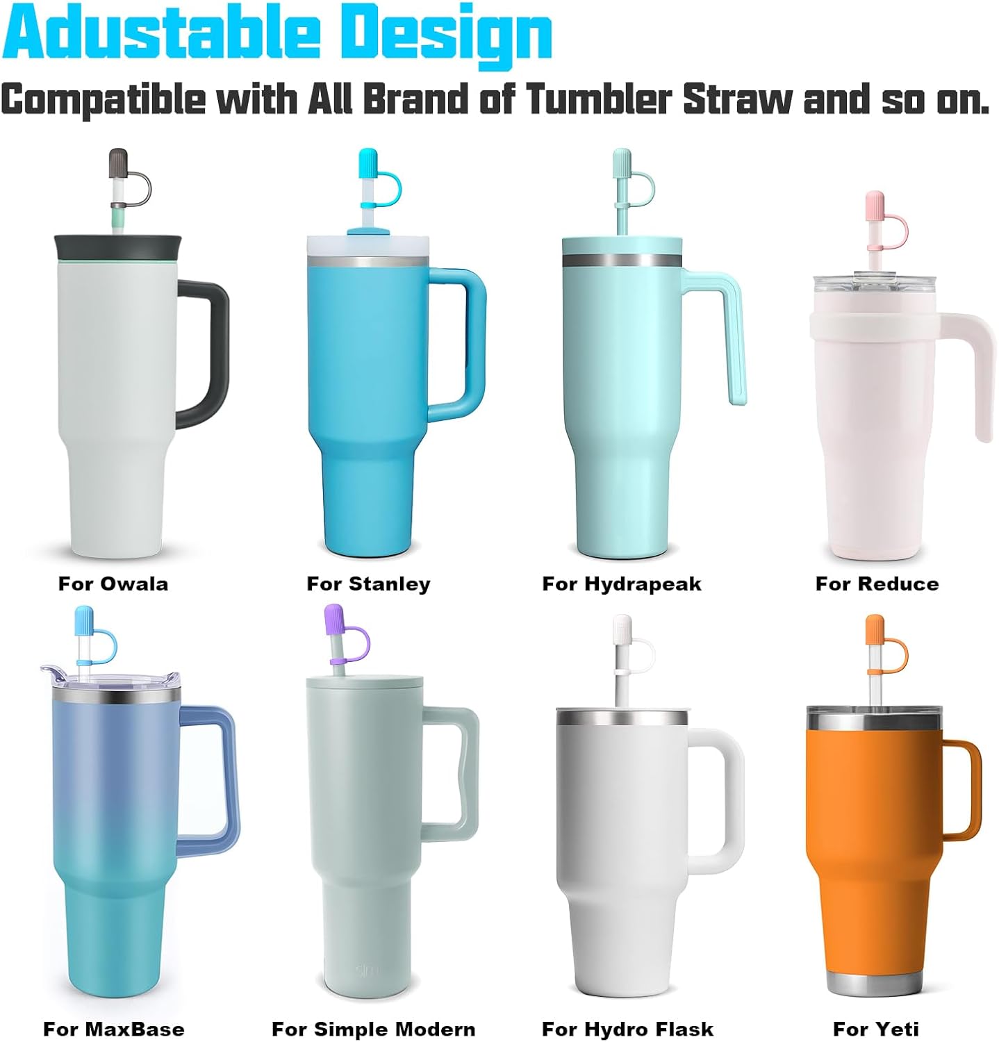 Adjustable Straw Cover for Stanley|Simple Modern||Owala||Reduce|Maars|Meoky|MaxBase|Beast|Hydrapeak Cup, All Brand of Straw Accessories, Diameter 6mm-12mm, BPA Free, Dishwasher safe - Image 3