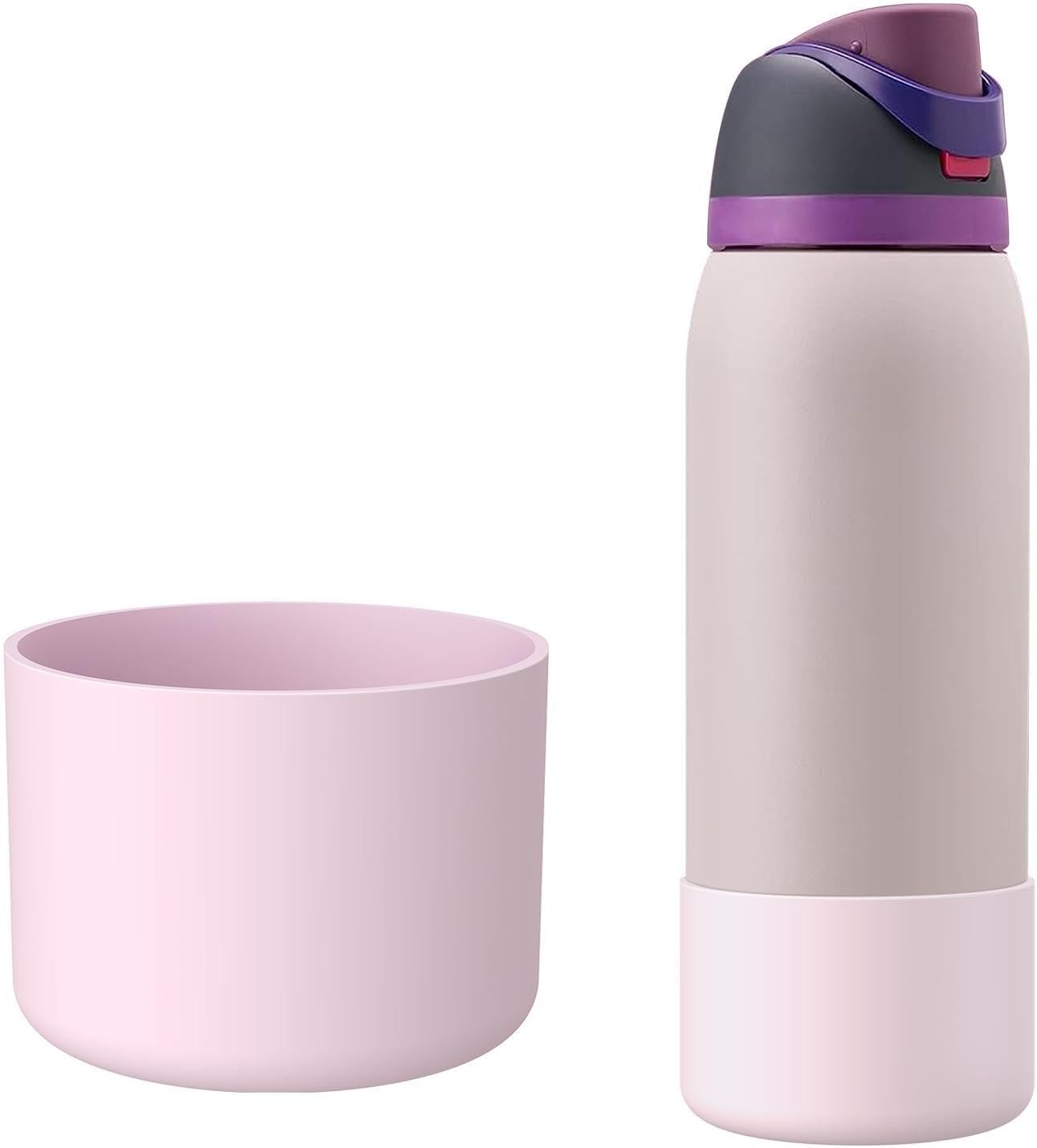 Silice Boot for Owala Water Bottle 24 oz 32 oz 40 oz, 2PCS Anti-Slip Protective Sleeve for FreeSip/Twist/Flip Water Bottles, BPA Free, Dishwasher Safe, Bottom Bumper Cover Cup Accessories - Image 1