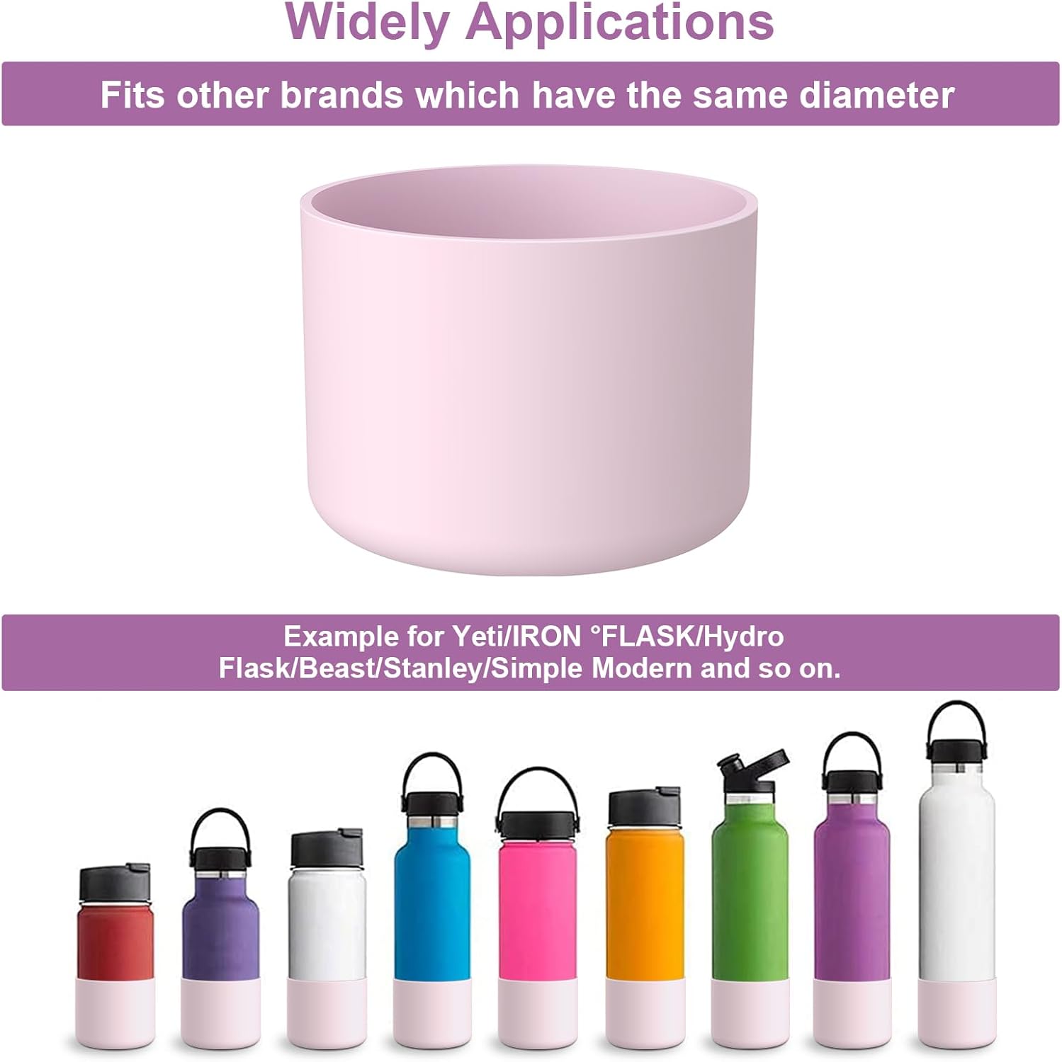 Silice Boot for Owala Water Bottle 24 oz 32 oz 40 oz, 2PCS Anti-Slip Protective Sleeve for FreeSip/Twist/Flip Water Bottles, BPA Free, Dishwasher Safe, Bottom Bumper Cover Cup Accessories - Image 6