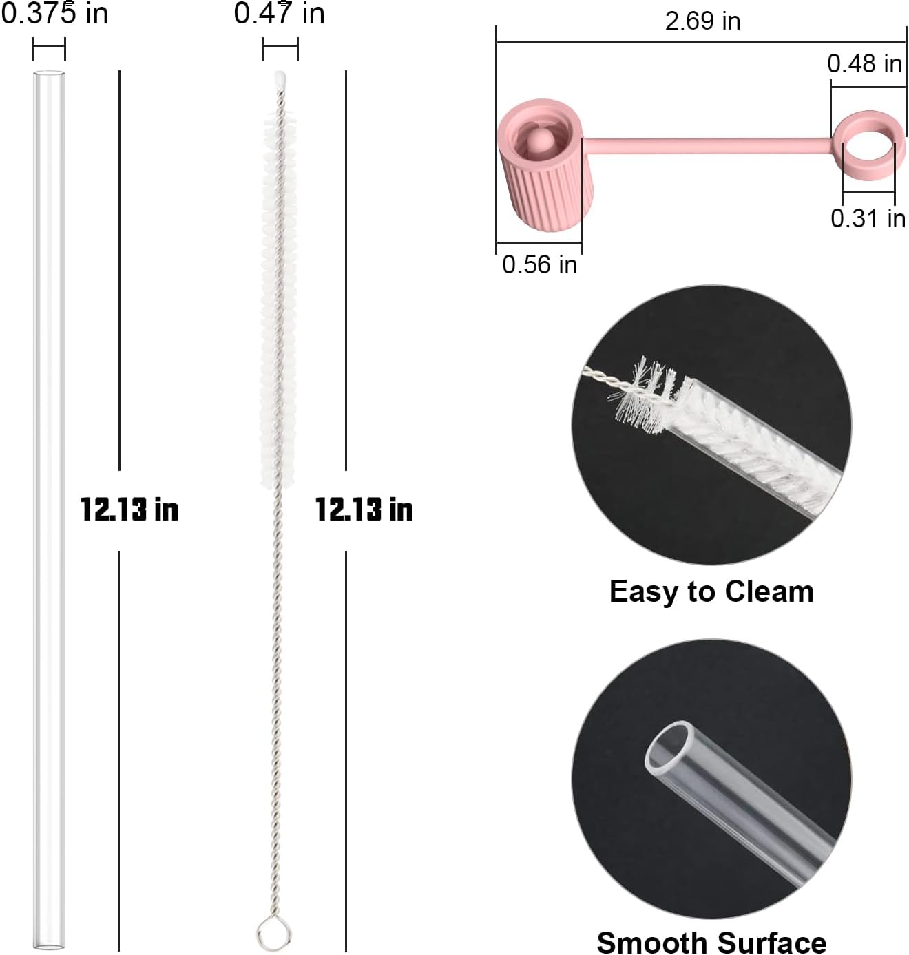10 PCS Straw Cleaner Brush, 5 Pcs Replacement Colors Straw and Cover for Stanley Cup 30oz 40oz 64oz Tumbler - Image 4