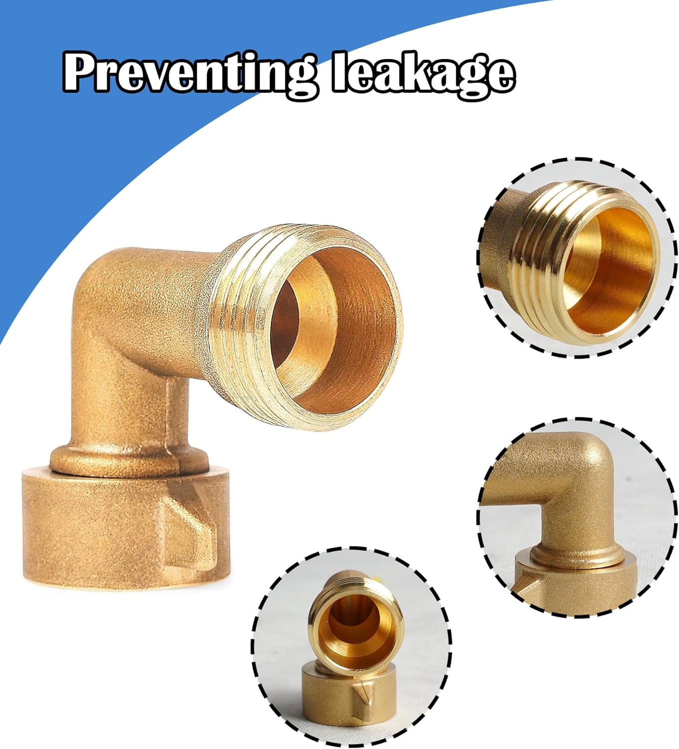 2 Pack 90 Degree Garden Hose Elbow Connectors, 3/4