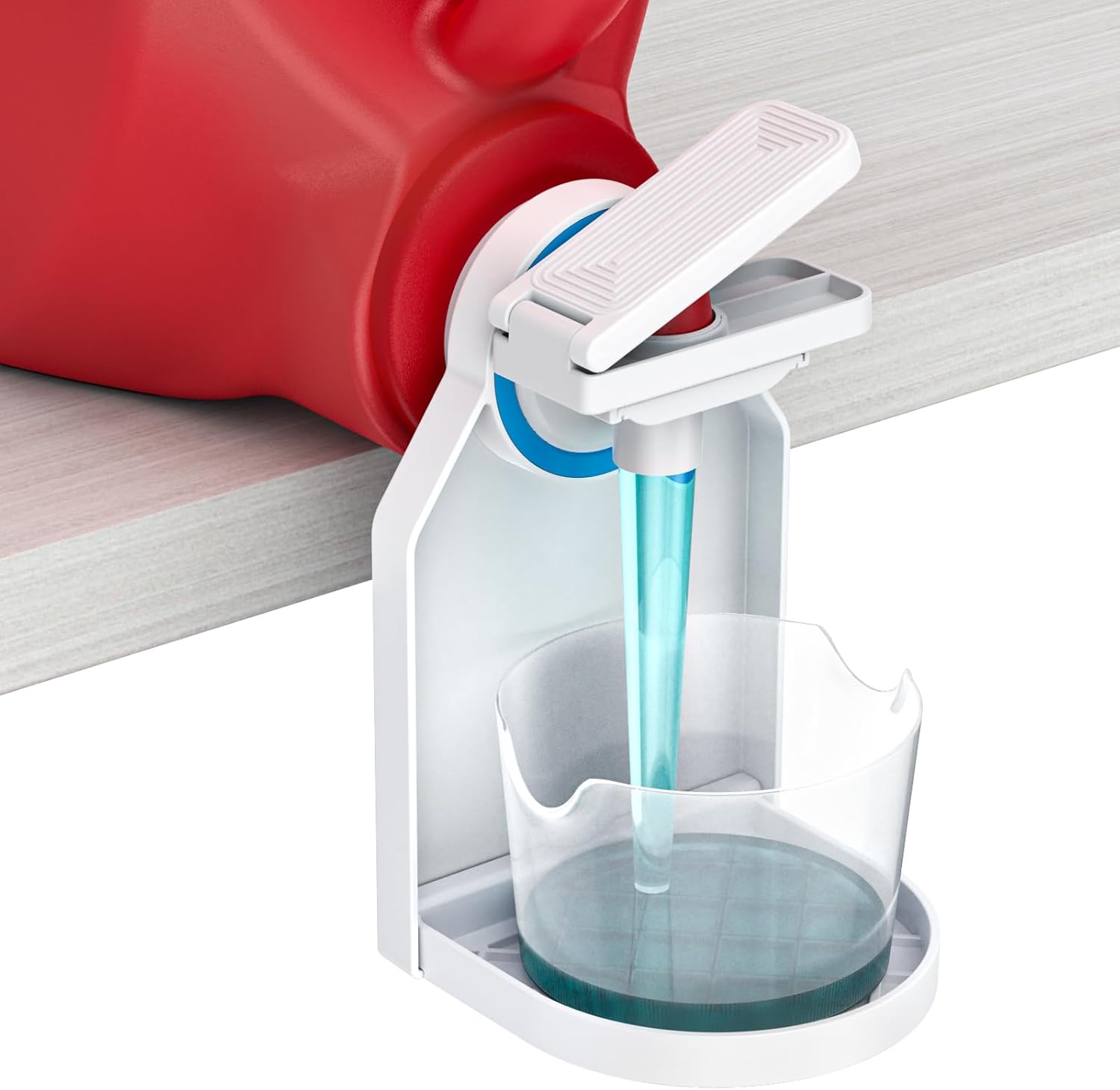 Laundry Detergent dispenser Cup Holder,Nozzle Upgraded Labor-Saving Switch Easily No More runny or Messy Laundry Detergent, Laundry Cup Holder and drip Tray room organizati and storage - Image 1