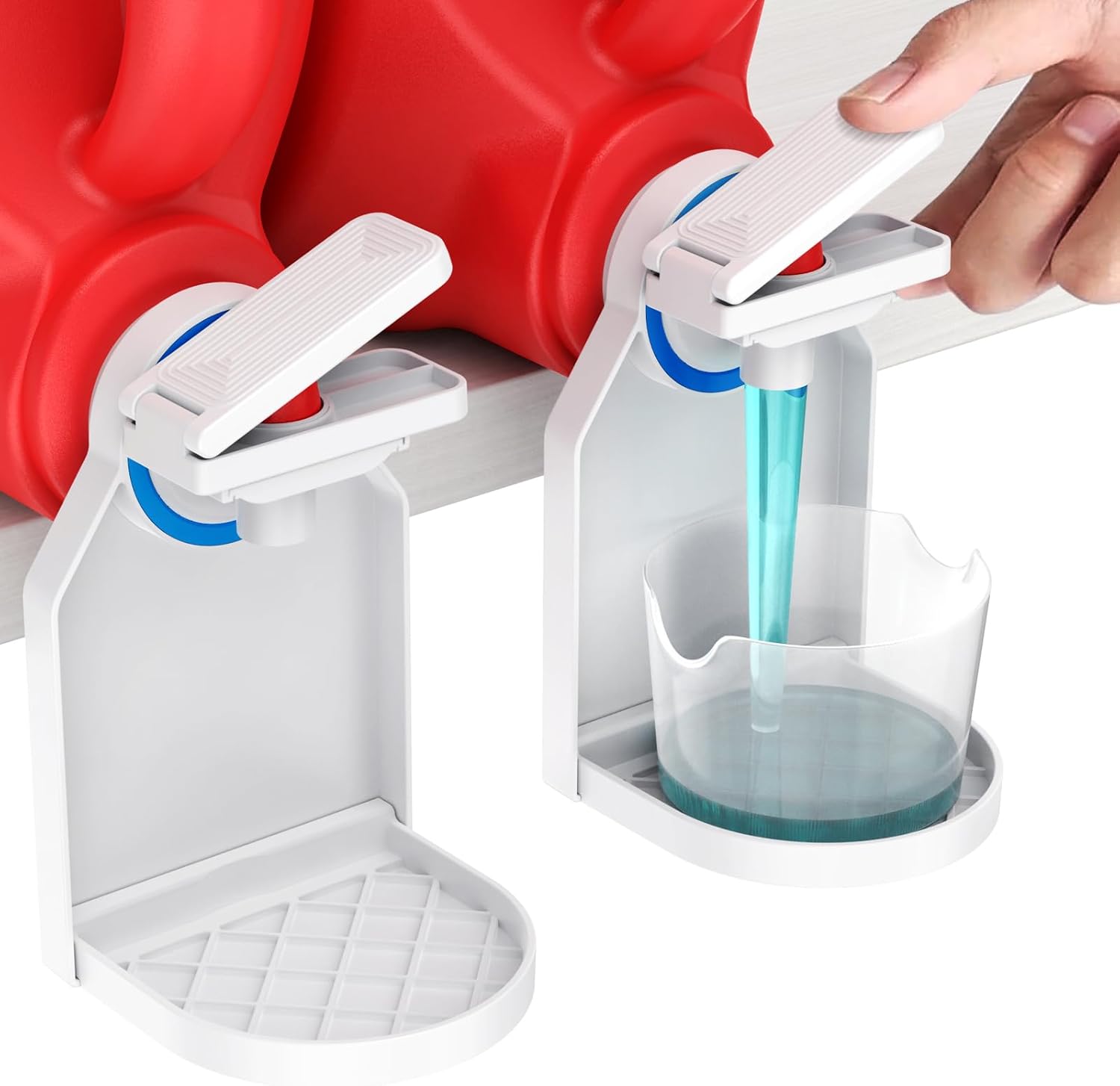 2 Pack Laundry Detergent Dispenser Cup Holder, Nozzle butt upgrade，Easily No More runny or Messy Laundry Detergent, Laundry Cup Holder and drip Tray Room Organizati and Storage - Image 1
