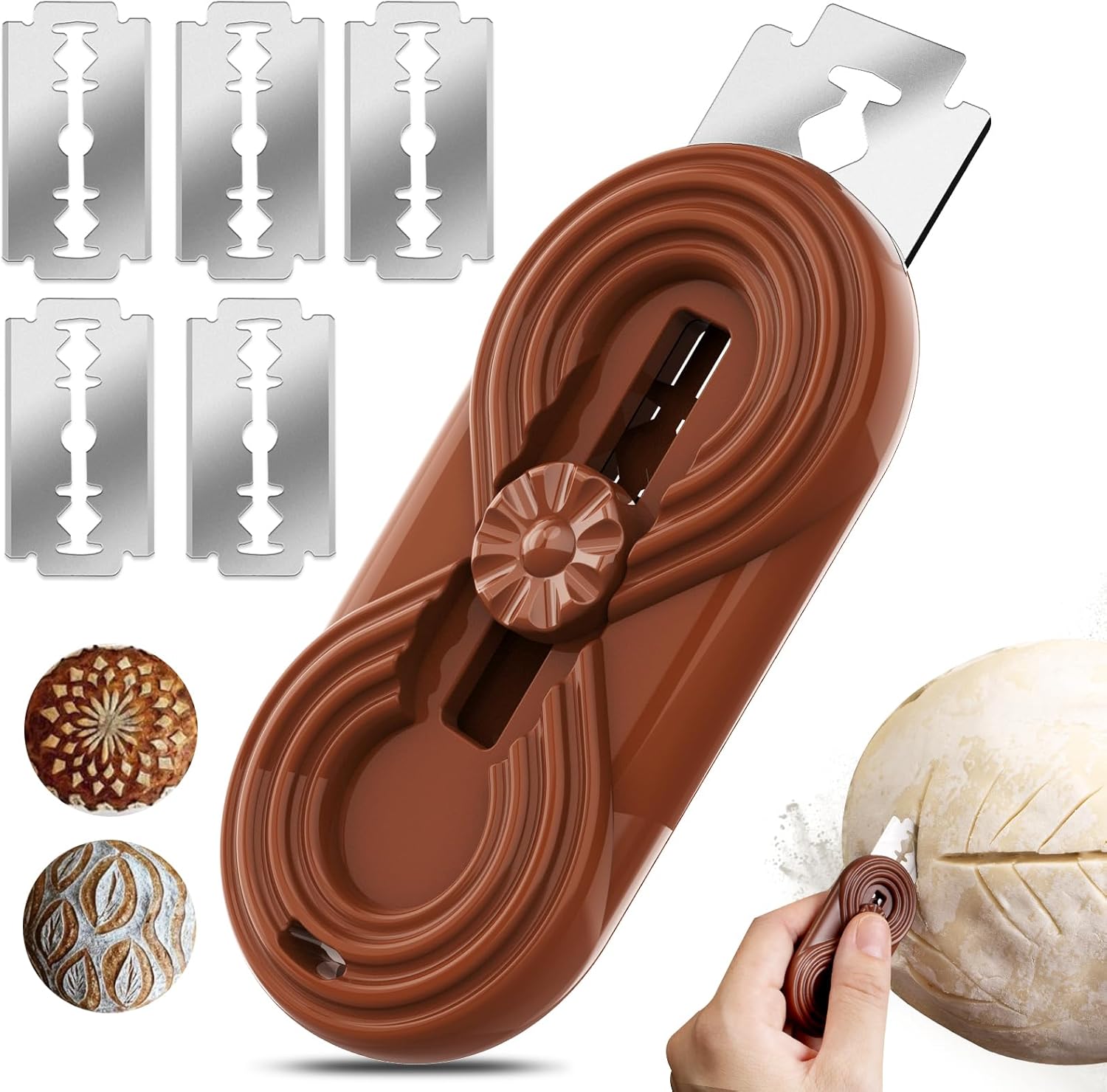 Bread Lame Dough Scoring Knife, Bread Scoring Tool,Upgraded Retractable & Magnetic Design, Anti-Slip Handle Professial Sourdough Tool for Homemade Sourdough Bread with 5 Blades - Image 1